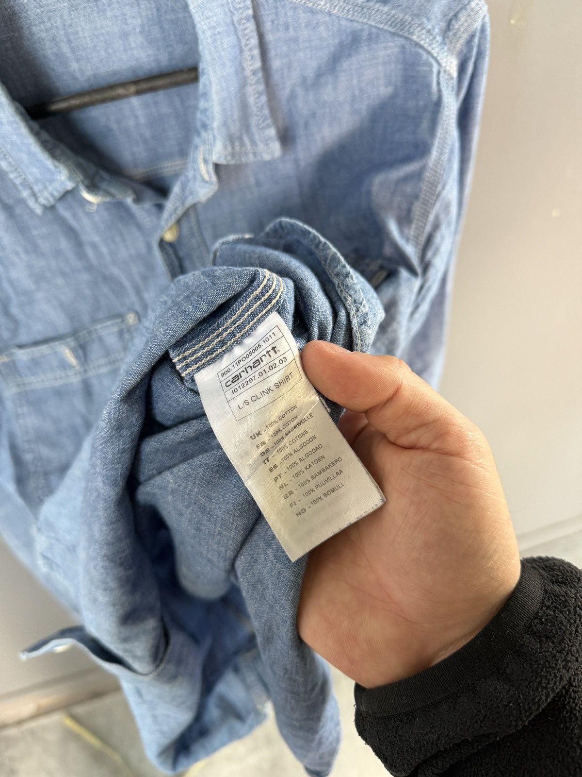 Carhartt VINTAGE Carhartt Shirt Denim Western Pearl Blue 90s Workwear Size US M / EU 48-50 / 2 - 5 Thumbnail