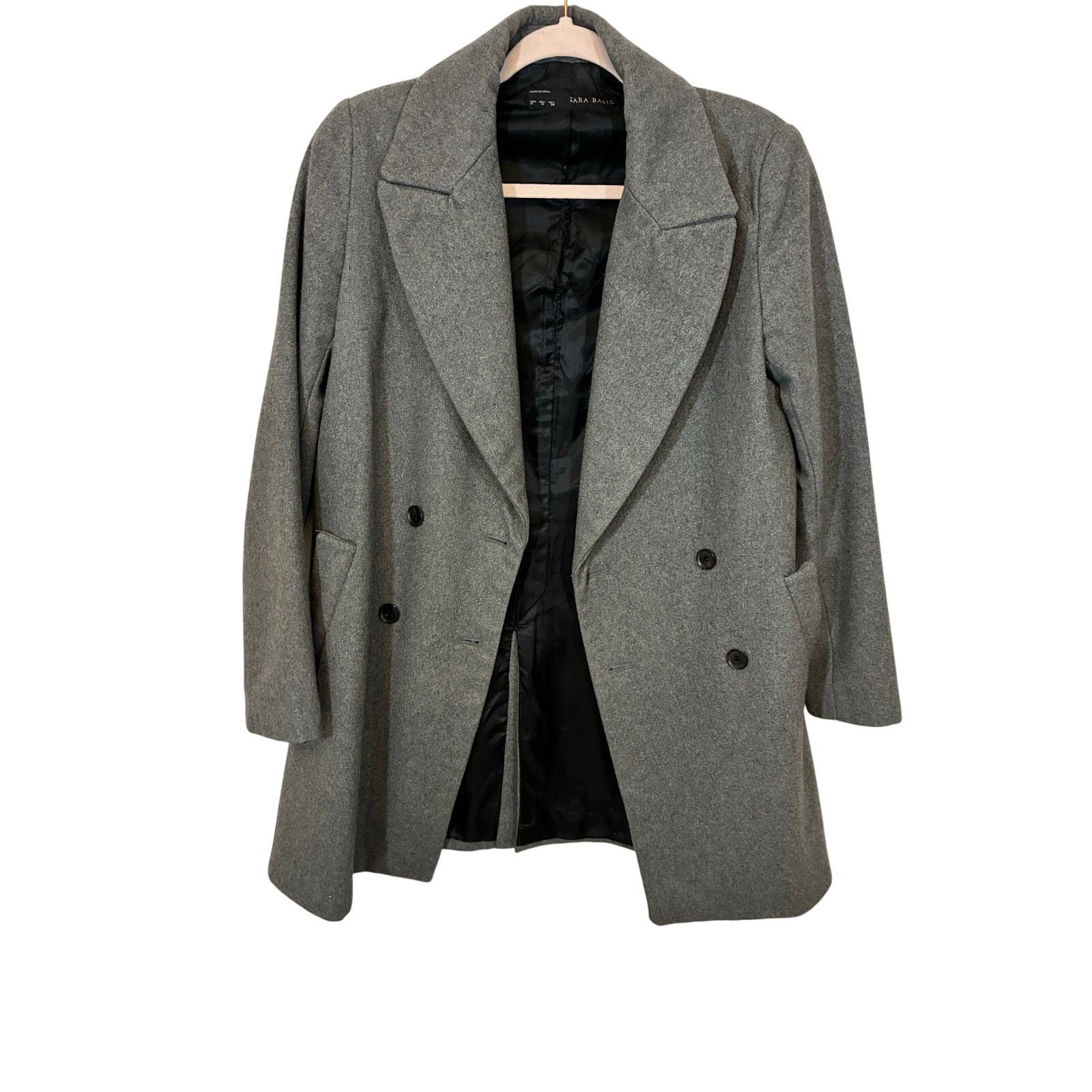 Zara Zara Gray Oversized Double Breasted Wool Blend Midi Coat M Size M / US 6-8 / IT 42-44 - 3 Thumbnail