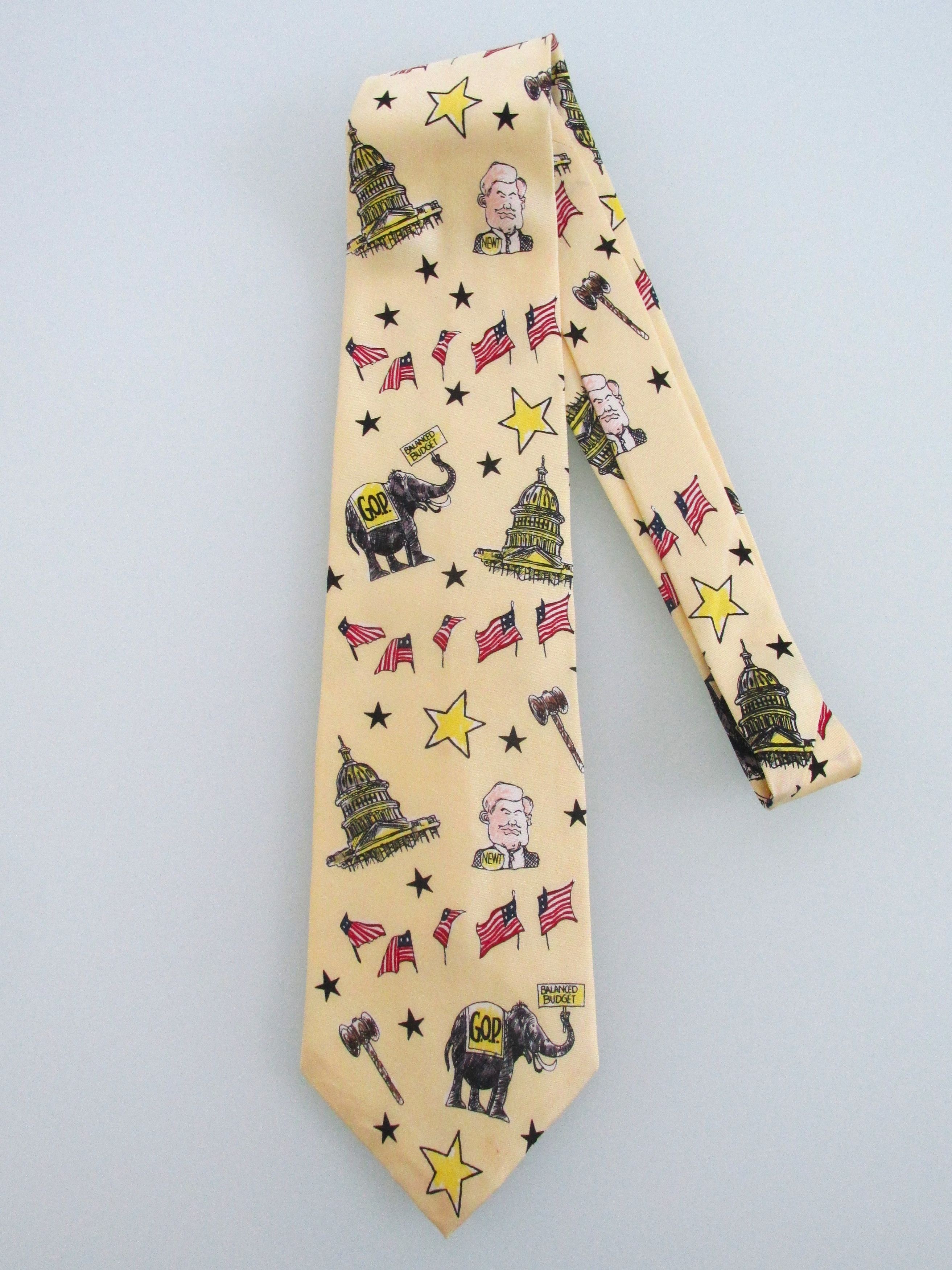 Vintage Republican Party Themed Vintage (1996) Men's Silk Tie Size ONE SIZE - 1 Thumbnail
