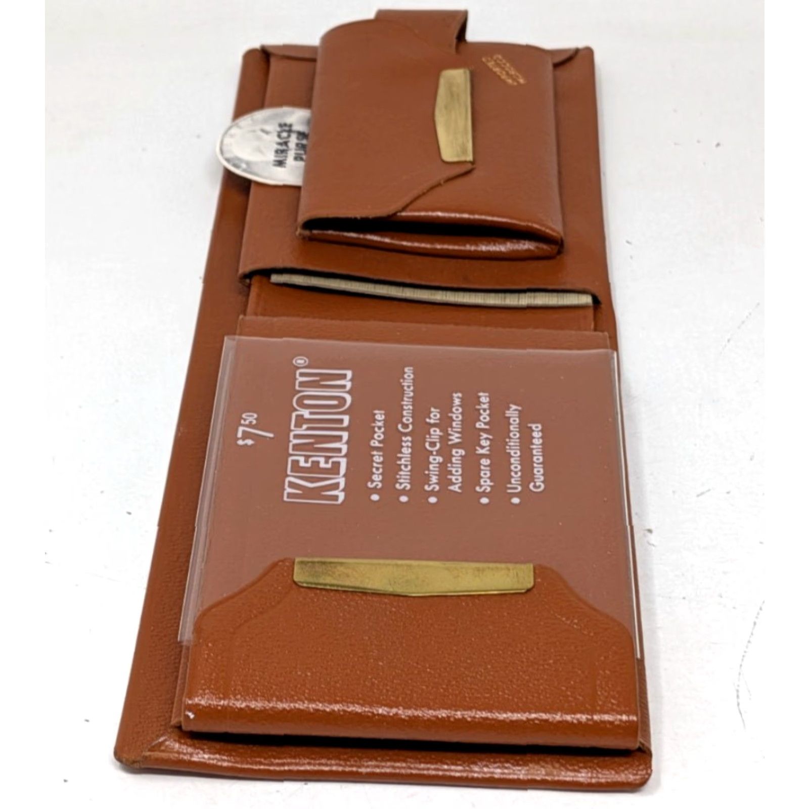 Vintage VINTAGE Kenton Wallet Women Morocco Brown Leather Billfold Miracle Purse Imported Size ONE SIZE - 6 Thumbnail