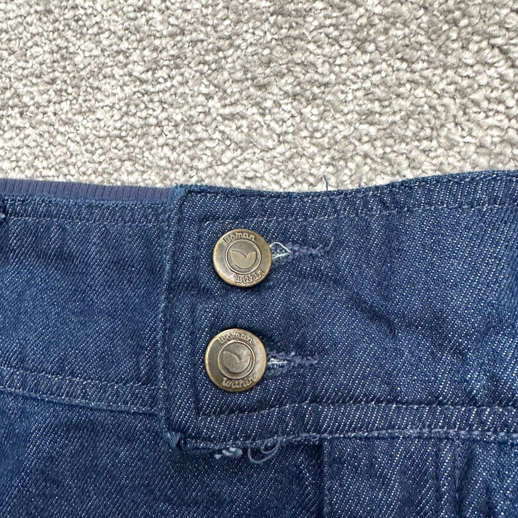 Vintage Woman Within Jeans Womens 12T Cargo Denim Straight Modern Fit Casual Blue 33x33 Size 34" / US 12 / IT 48 - 3 Thumbnail