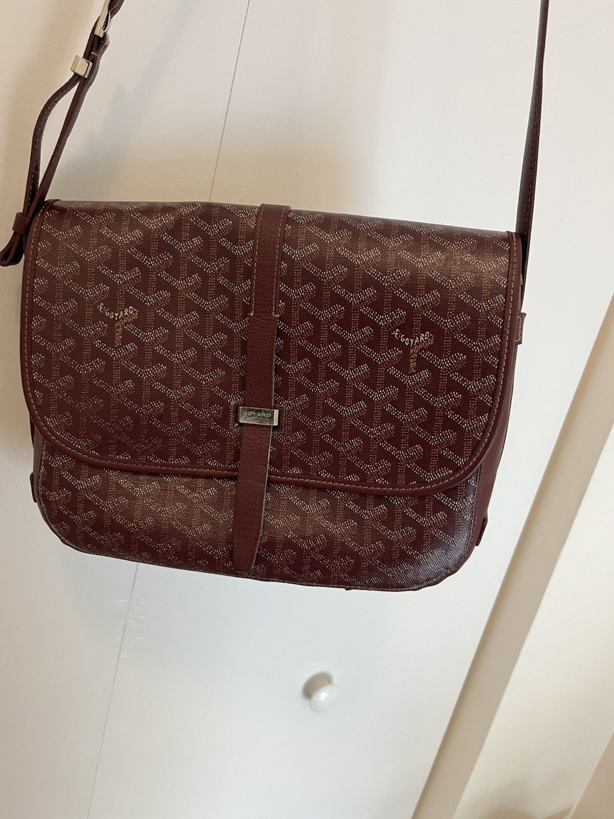 Goyard GOYARD BELVEDERE MESSENGER PM BAG BURGUNDY CANVAS Size ONE SIZE - 7 Thumbnail