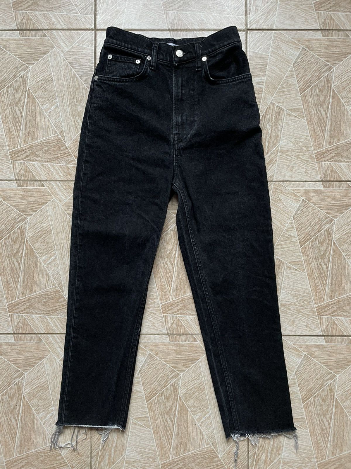 Helmut Lang Italy Helmug Lang Black Masc Hi Straight Cropped Denim Jeans Size 25" / US 0 / IT 36 - 1 Thumbnail
