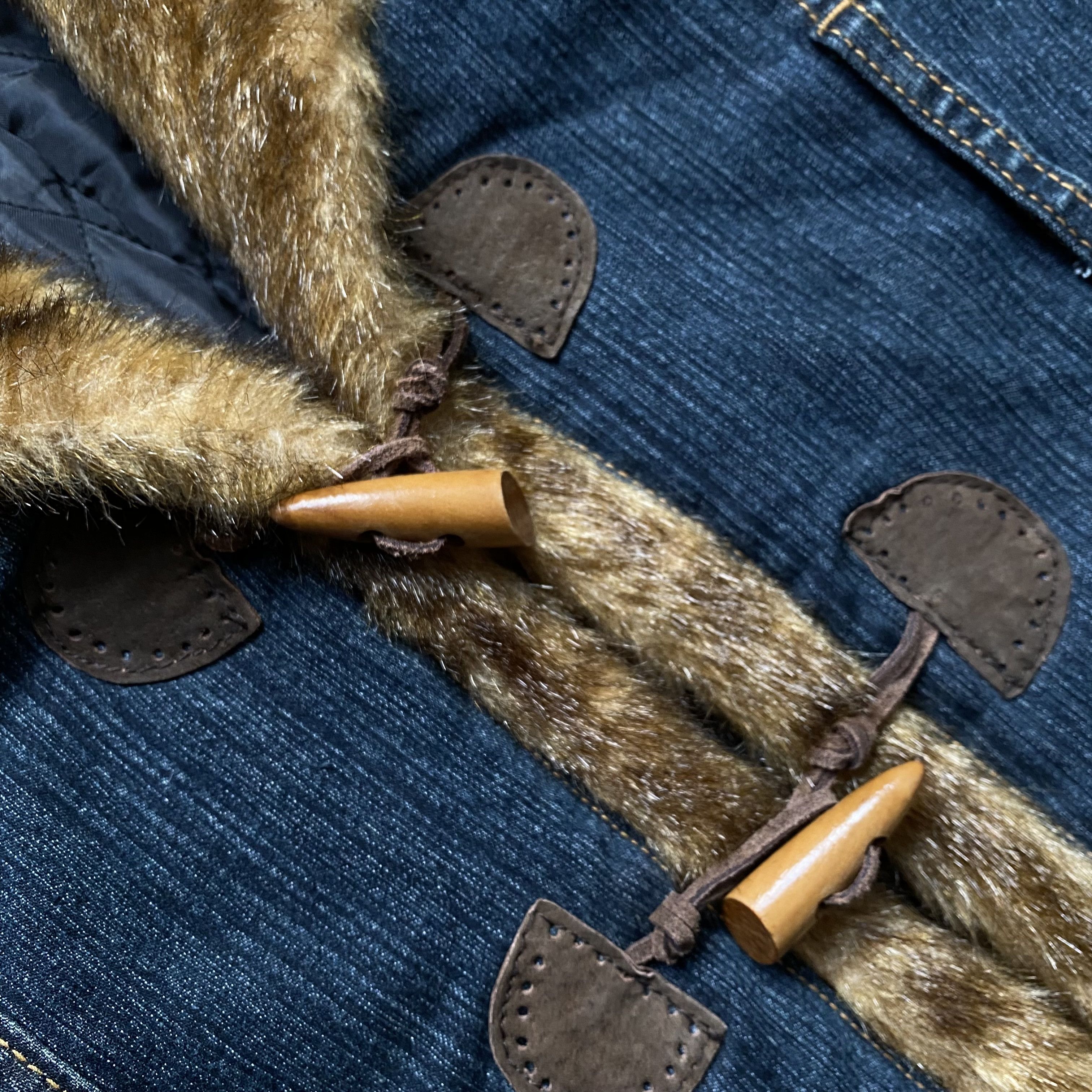 If Six Was Nine Vintage 90s Denim Faux fur coat Afgan Penny Lane Grunge Size L / US 10 / IT 46 - 8 Thumbnail
