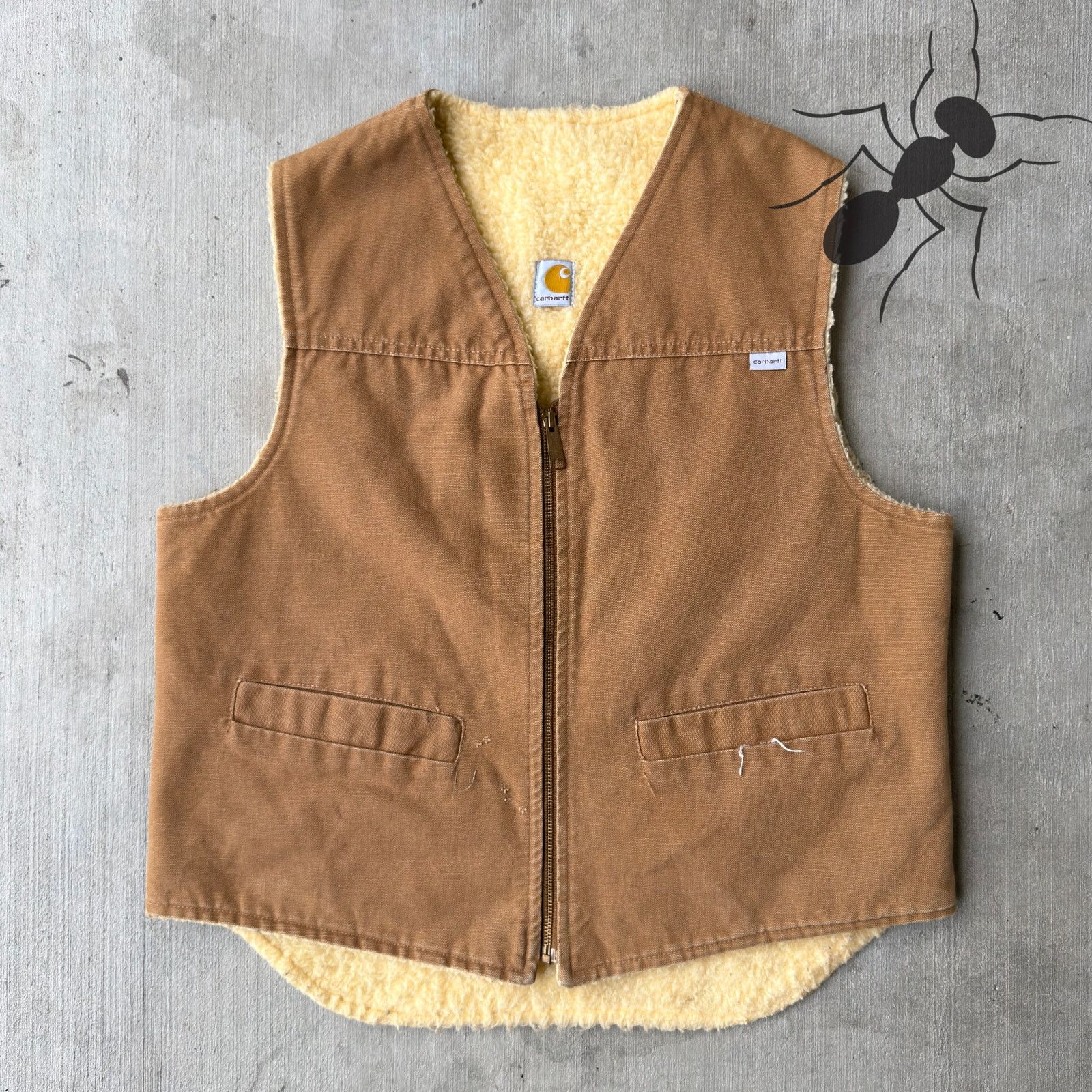 Carhartt × Vintage Carhartt brown sherpa work wear vest Size US S / EU 44-46 / 1 - 1 Thumbnail