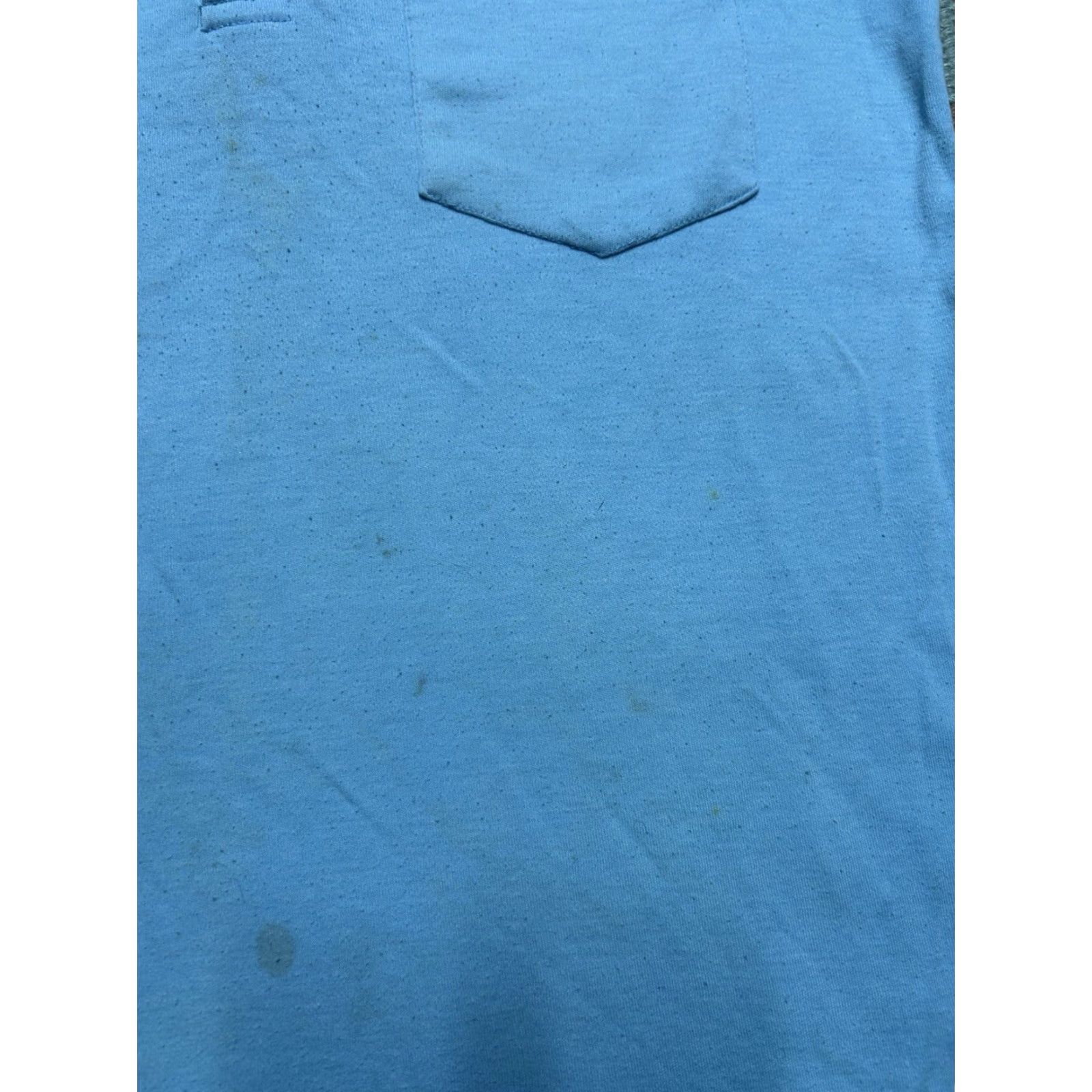 Vintage VINTAGE 80s short sleeve polo shirt light blue soft stained poly cotton medium Polo Shirt Men M Blue 80s Size US M / EU 48-50 / 2 - 3 Thumbnail