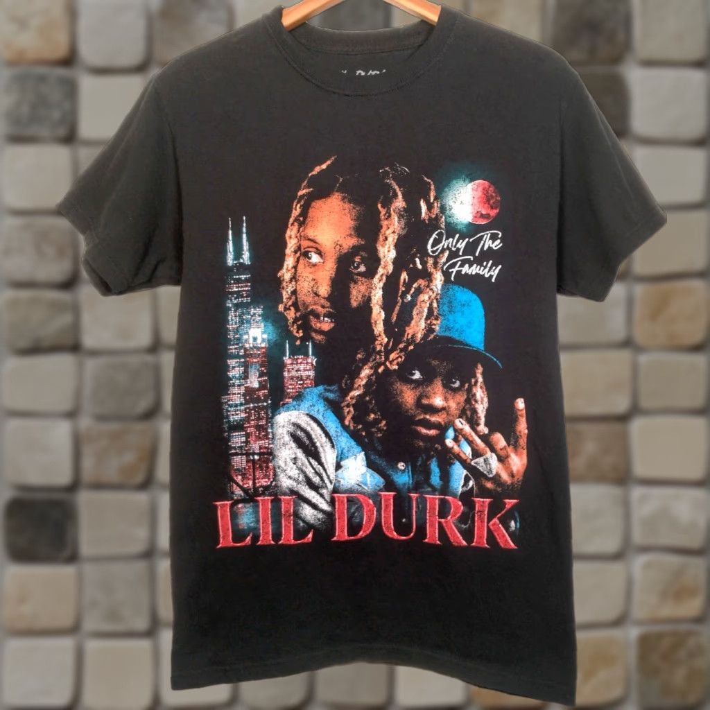 Vintage Lil Durk Shirt Black Short Sleeve T-Shirt Music Graphic Chicago Rapper Rap Chicago Skyline Mens S Size US S / EU 44-46 / 1 - 1 Thumbnail