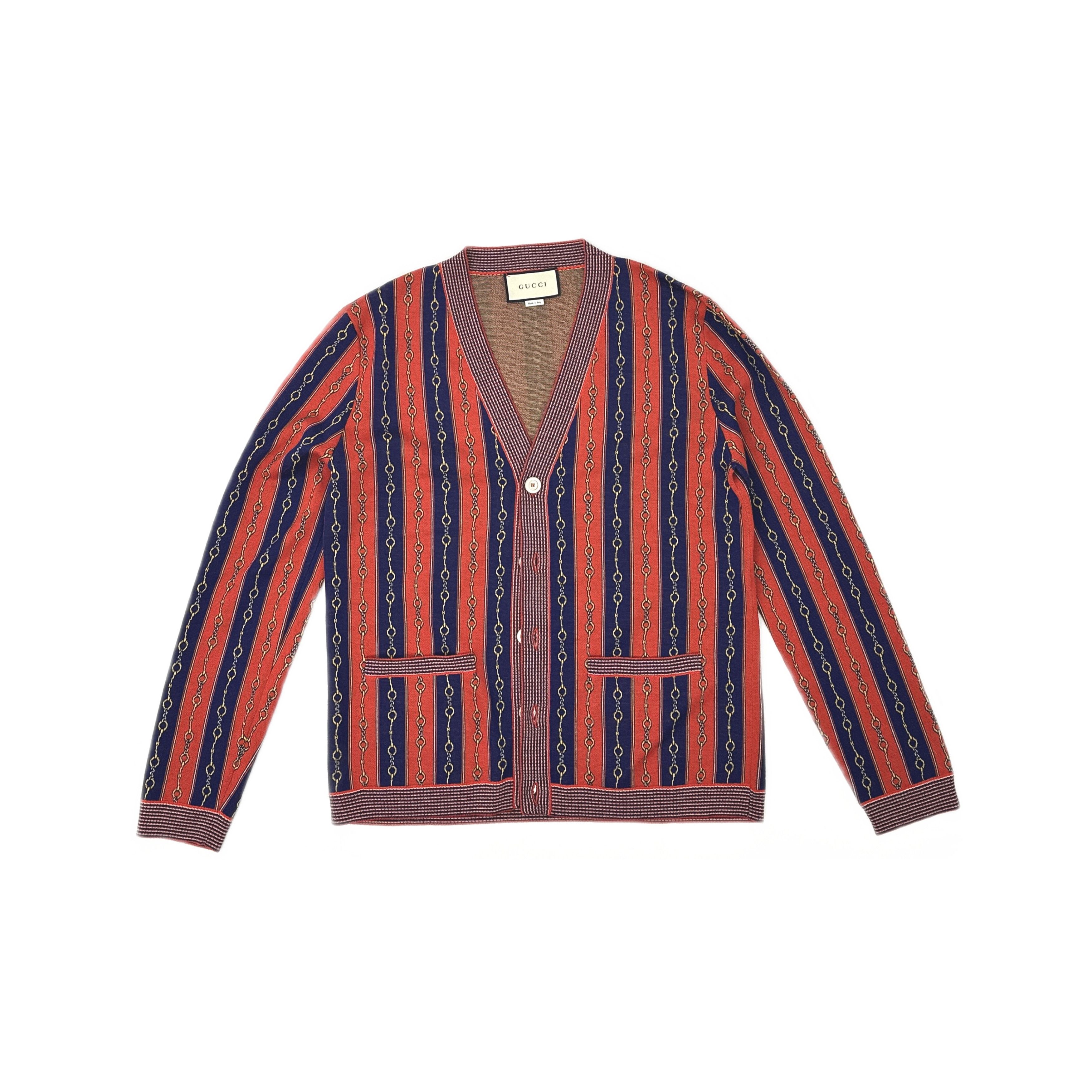 Gucci Gucci Striped V-Neck Cardigan Size M Size US M / EU 48-50 / 2 - 1 Thumbnail
