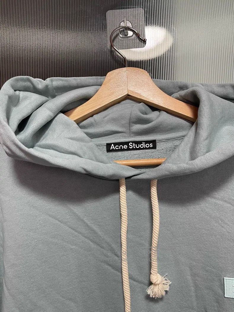 Acne Studios Acne Studios Smiley Logo Hooded Sweatshirt, Mint Blue Size US XL / EU 56 / 4 - 4 Thumbnail