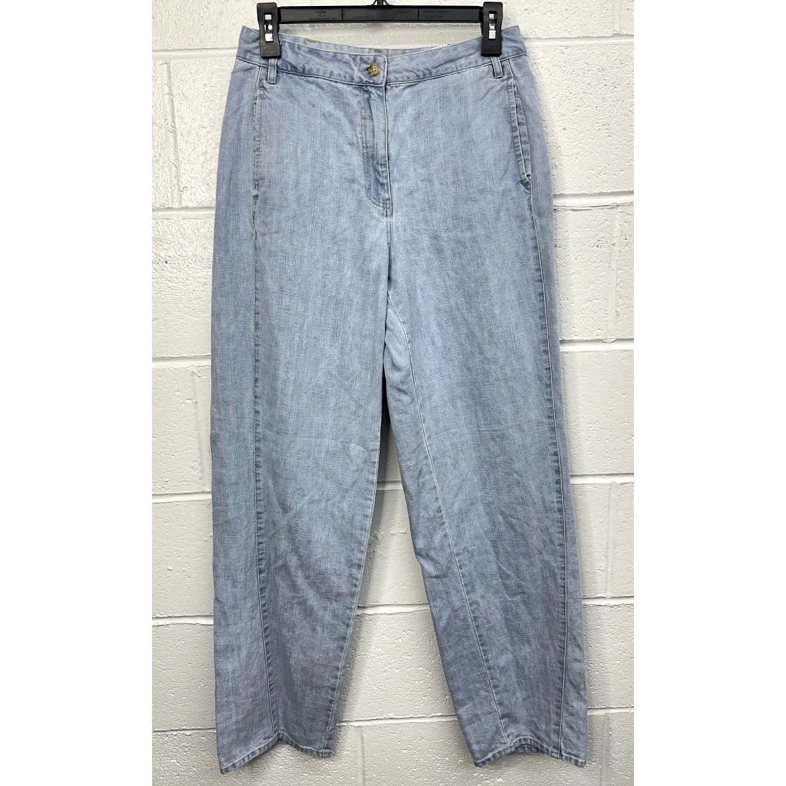 Vintage Poetry Jeans Indigo Dyed Light Wash Hemp Organic Cotton Pale Denim Pants Women’s 6 Denim Jeans Blue Regular Straight Women Size 28" / US 6 / IT 42 - 2 Thumbnail