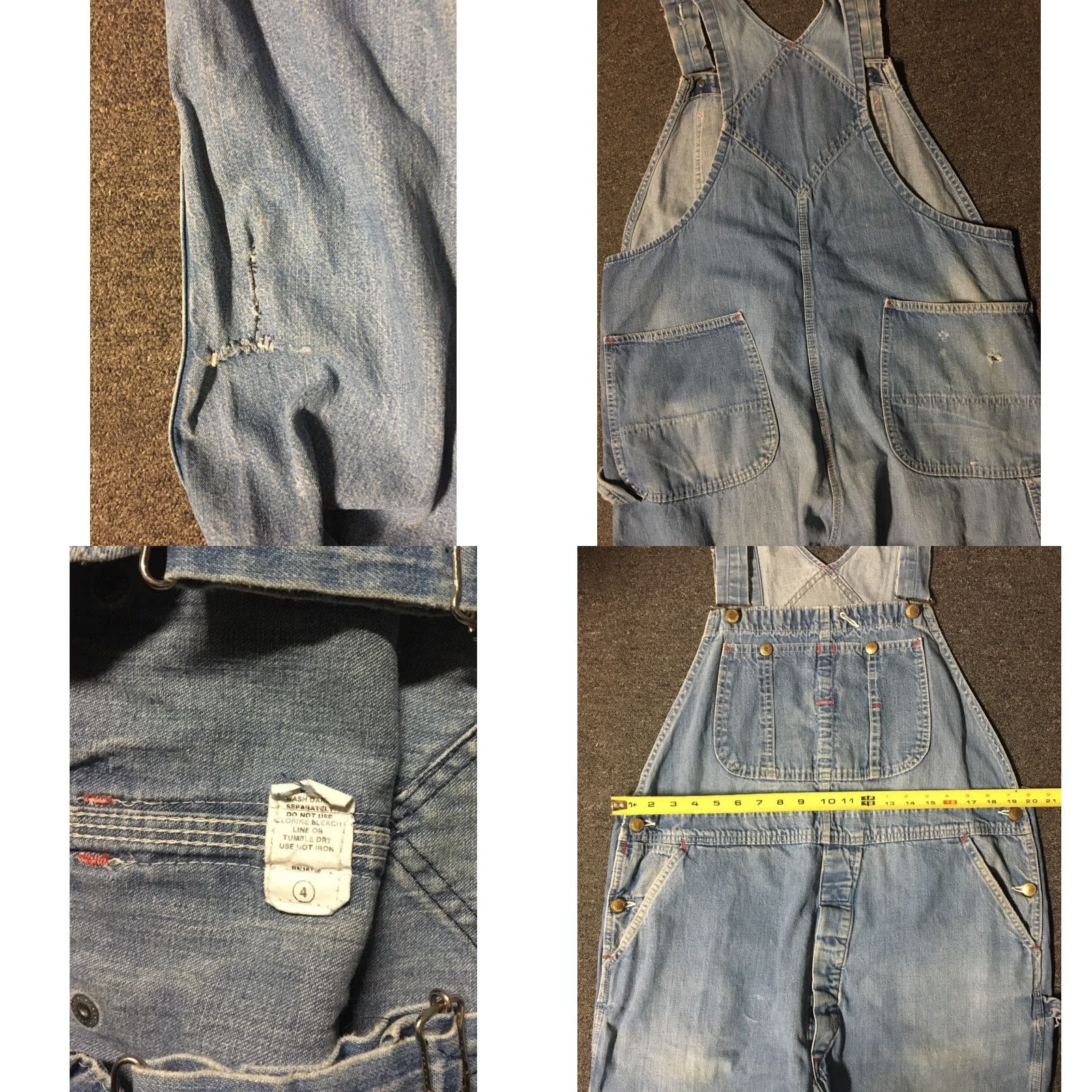 Vintage VINTAGE Union Made Denim Overalls Shirt Mens 40 Blue 29in Inseam 60s 70s Grunge Punk Biker USA American Vintage Size US 40 / EU 56 - 8 Thumbnail