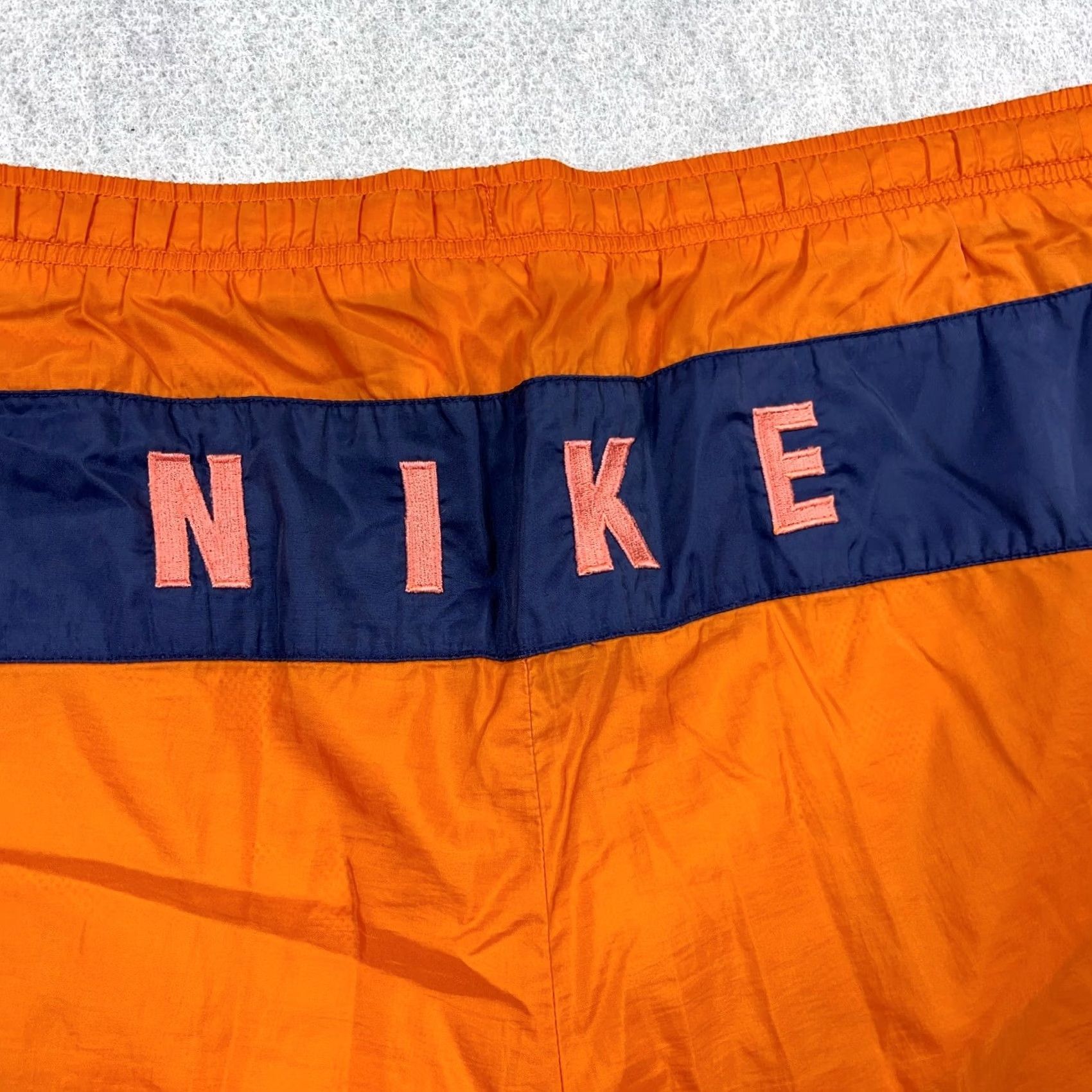 Nike VINTAGE Nike Swim Trunks Men Large Orange Blue Board Shorts Spellout Adult Size US 33 - 4 Thumbnail