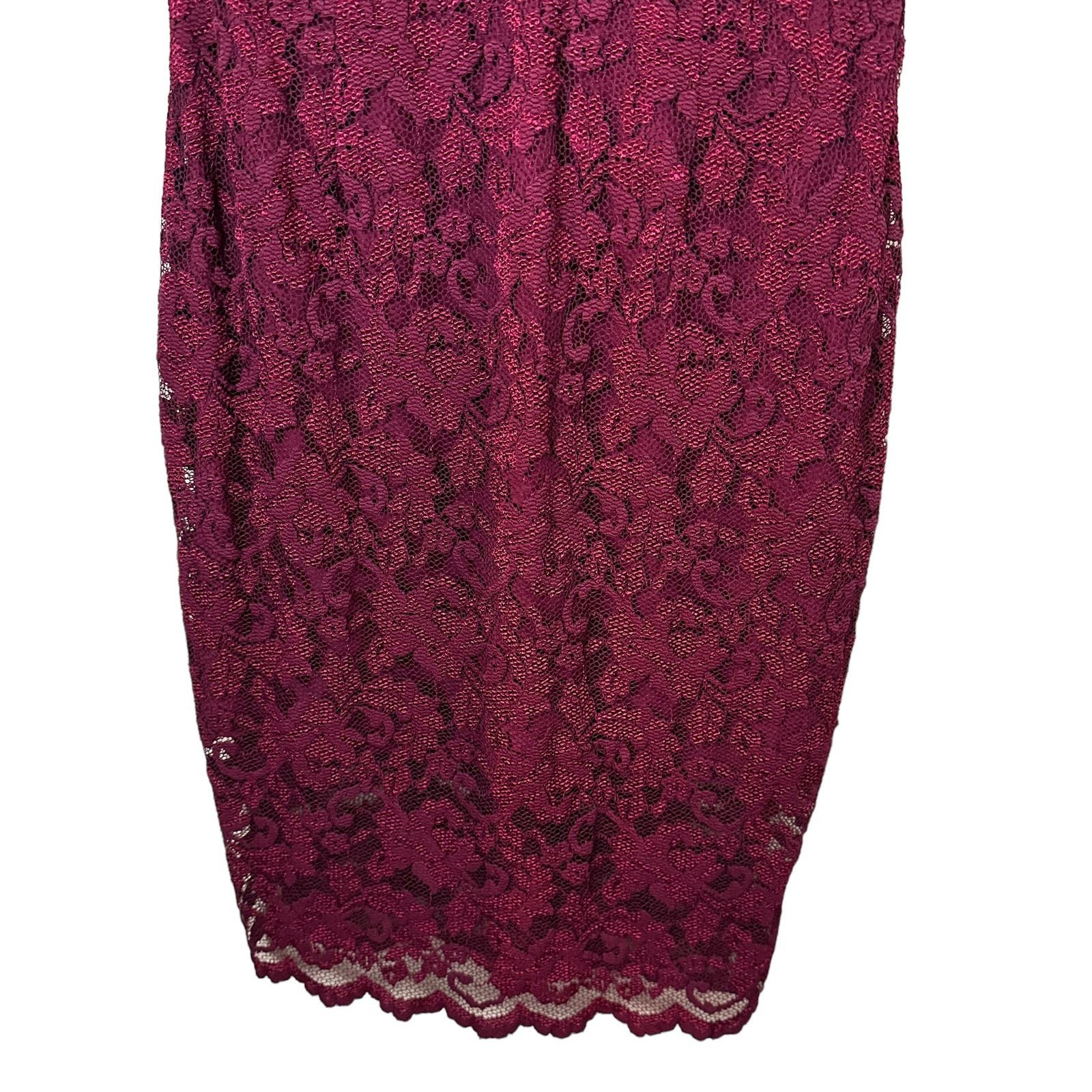 Saylor Anthropologie Red Maroon Lace Dress Size Small