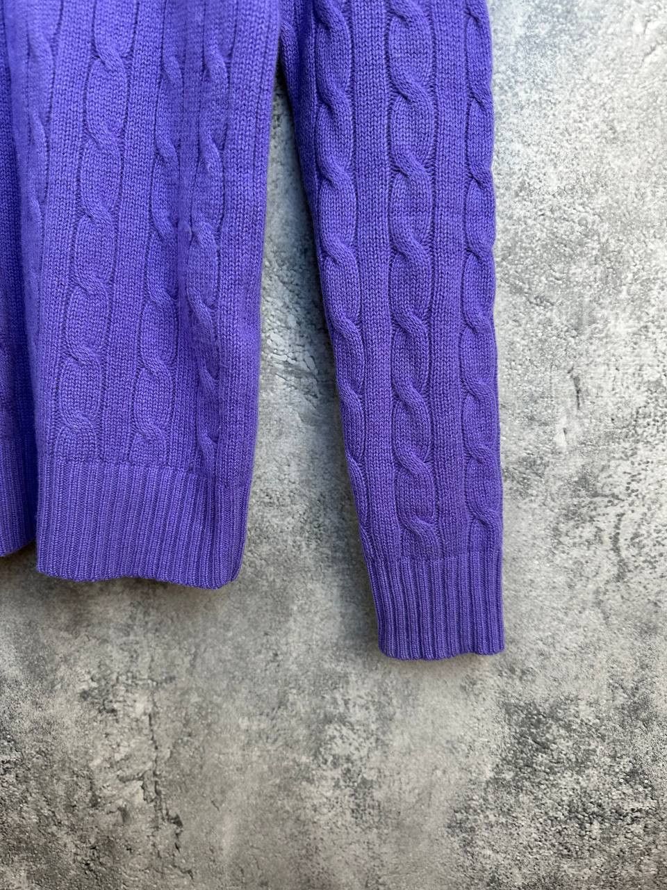 Polo Ralph Lauren Polo Ralph Lauren 100% Cashmere Cable Knit Purple Sweater Size S / US 4 / IT 40 - 8 Thumbnail