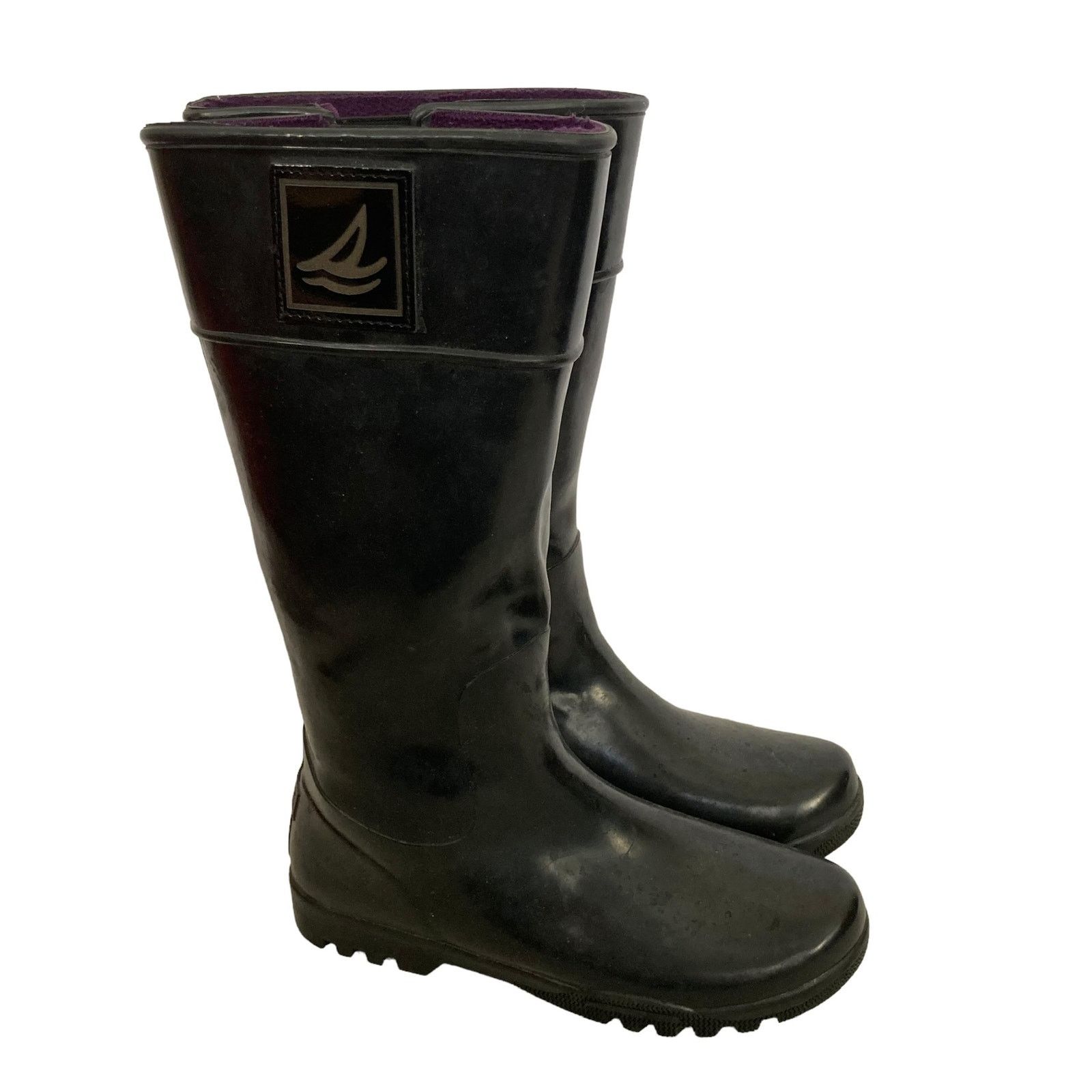 Sperry Sperry Black Rubber Tall Rain Boots Sz 7 Size US 7 / IT 37 - 9 Thumbnail