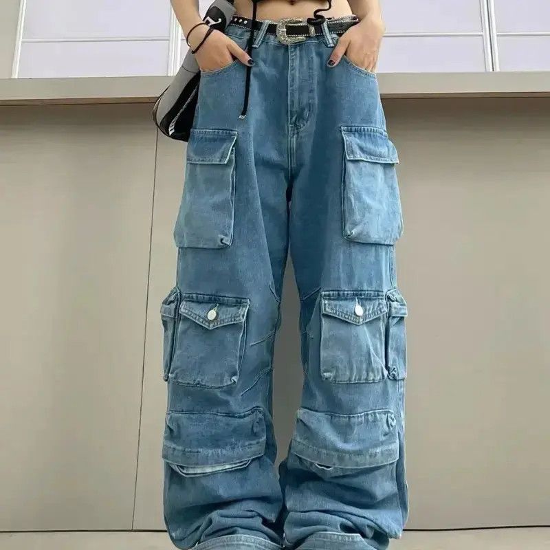 Japanese Brand Retro loose straight leg high street pocket jeans Size US 32 / EU 48 - 6 Thumbnail