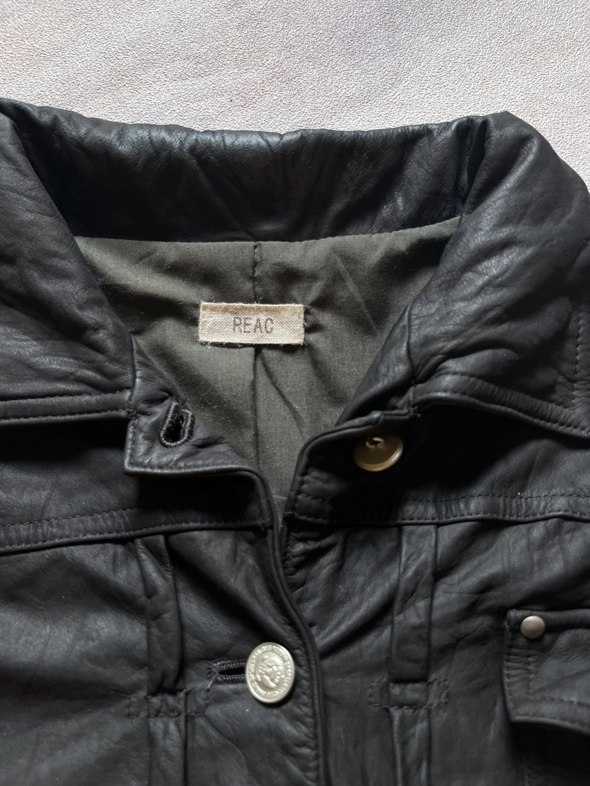 Japanese Brand Type 1 Cropped Leather Jacket By REAC Size XS / US 0-2 / IT 36-38 - 6 Thumbnail