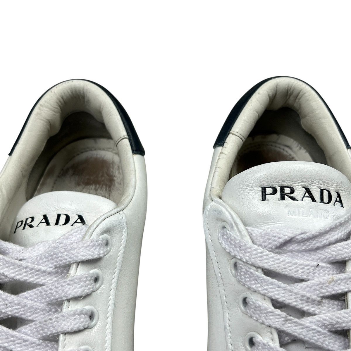 Prada Prada Milano White Leather Sneakers Custom Painted Men's Size US 8.5 / EU 41-42 - 9 Thumbnail