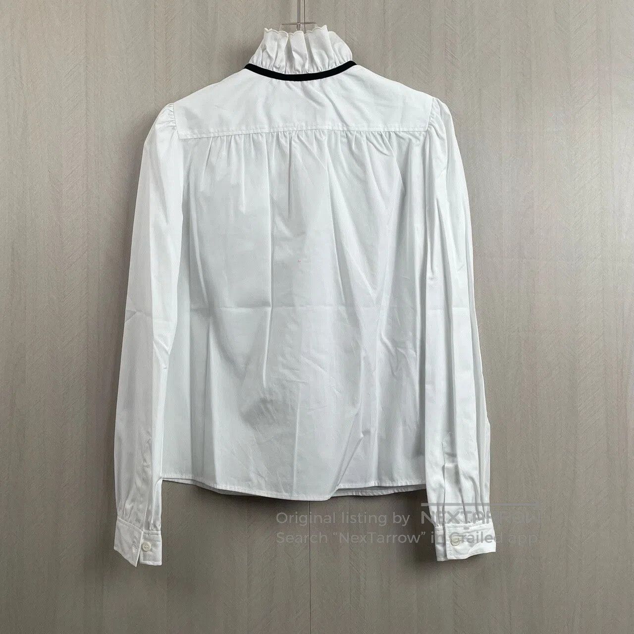 Miu Miu Miu Miu Bow Peter Pan Collar Shirt| Size XS / US 0-2 / IT 36-38 - 3 Thumbnail