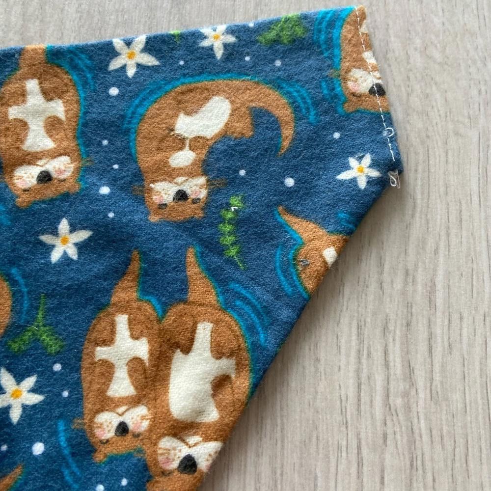 Designer Blue Otter Dog Bandana Size ONE SIZE - 2 Thumbnail