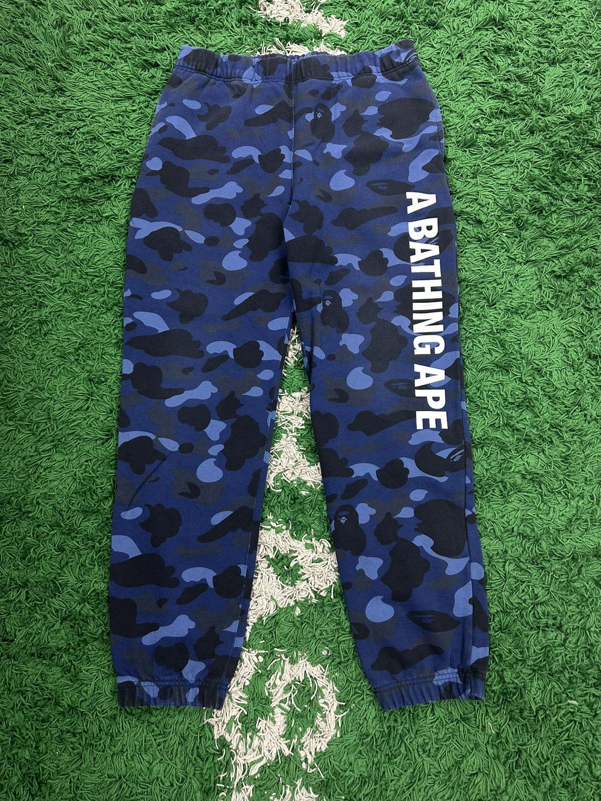 BAPE Flame Slim Sweatpants Blue