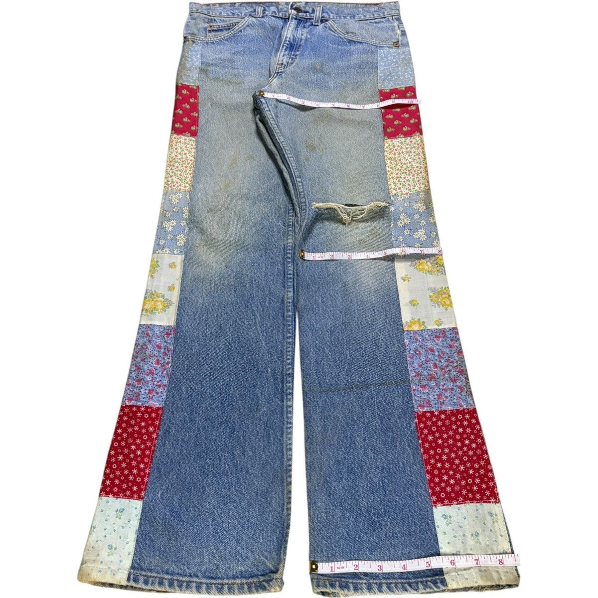 LVC × Levi's × Levi's Vintage Clothing Vintage 90s Levis Orange Tab Mud Wash Distress Flare Jeans Size US 32 / EU 48 - 14 Thumbnail