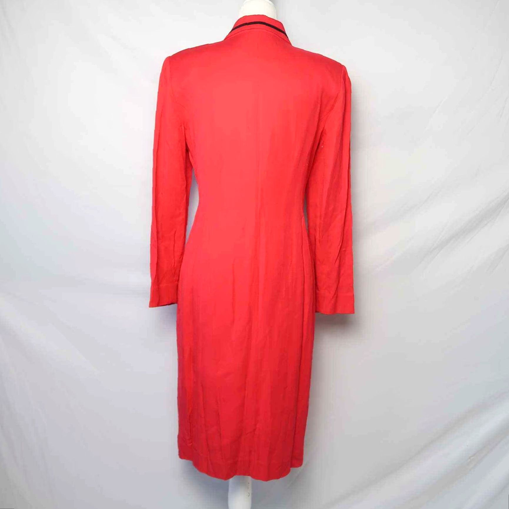 Liz Claiborne VINTAGE Liz Claiborne red blazer style midi dress 8P Ladies 90s Workwear Sheath Petite Red Size M / US 6-8 / IT 42-44 - 4 Thumbnail