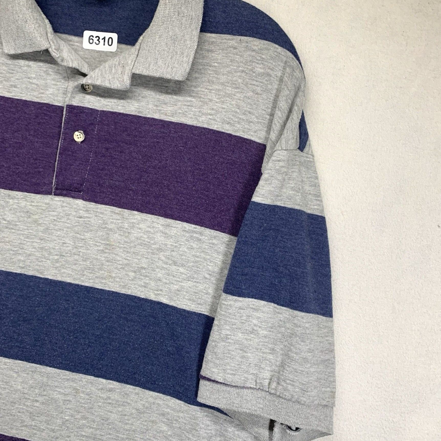Vintage VINTAGE 90s Mens Polo Shirt Big & Tall 2XL Casual Lightweight Cotton USA Striped Style Size US XXL / EU 58 / 5 - 7 Thumbnail