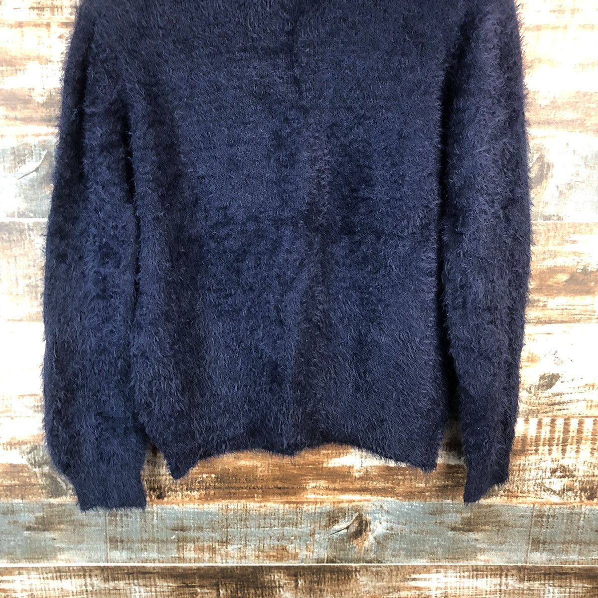 Japanese Brand DL Sos Pita Dark Blue Mohair Knitwear #C361 Size S / US 4 / IT 40 - 14 Thumbnail