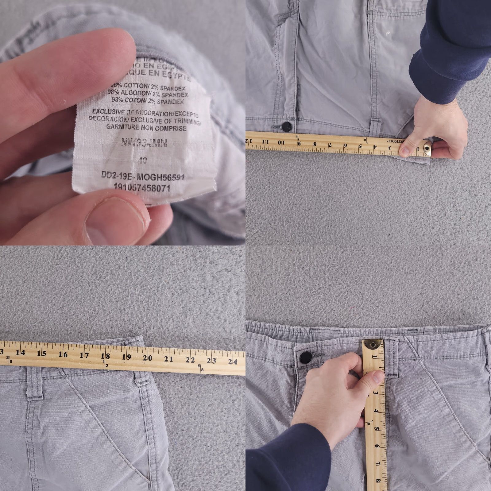 Wrangler Wrangler Cargo Shorts Mens 40 Gray Cotton Canvas Distressed Fishing Size US 40 / EU 56 - 8 Thumbnail