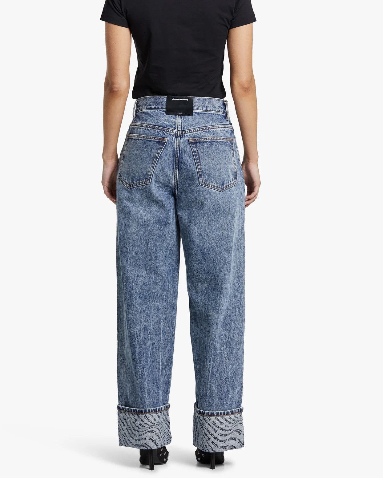 Alexander Wang Alexander Wang Wide Jean W/Logo Printed Cuff Size 24" / US 00 / IT 34 - 9 Thumbnail