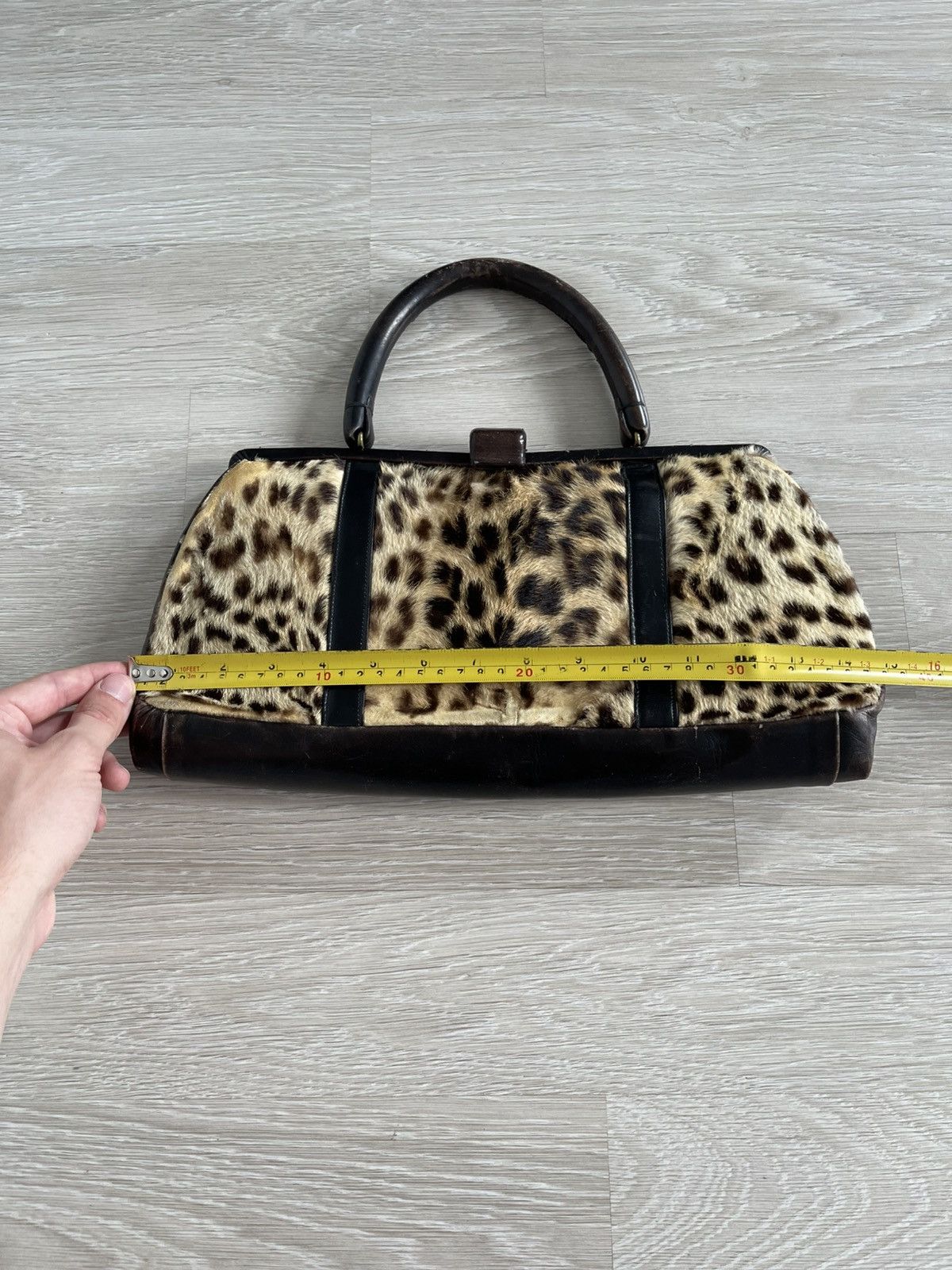 Vintage 40s/50s Leopard Print Fur & Leather Vintage Doctor Bag Purse Size ONE SIZE - 17 Thumbnail