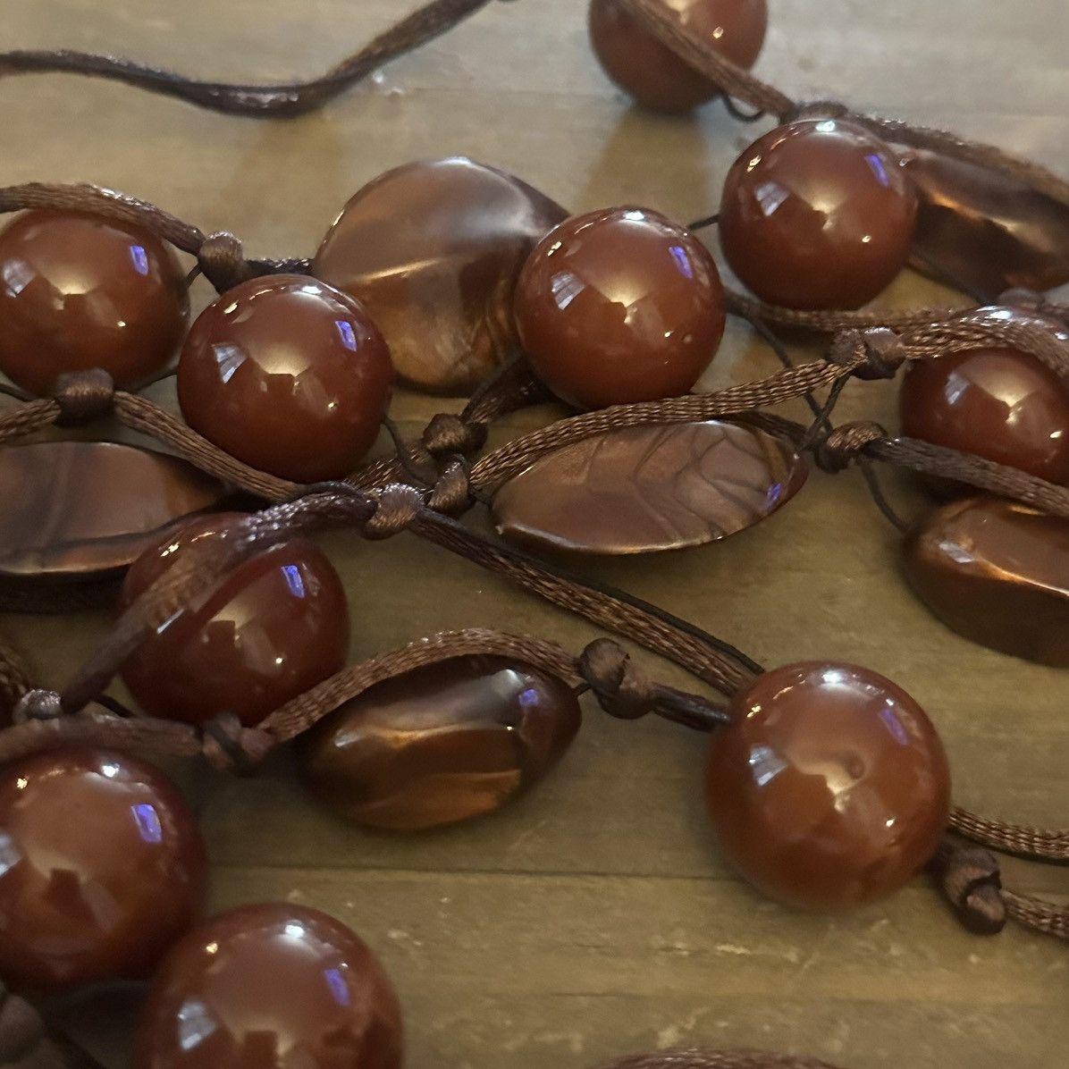 Other Isis long polished bead station cord necklace Size ONE SIZE - 3 Thumbnail