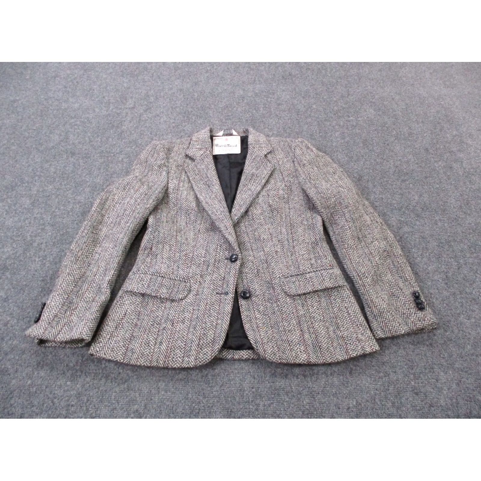 Harris Tweed Harris Tweed Jacket Womens 10 Gray Wool Tweed Blazer Business Suit Jacket, Regular, Gray, 10, Womens Size L / US 10 / IT 46 - 2 Thumbnail