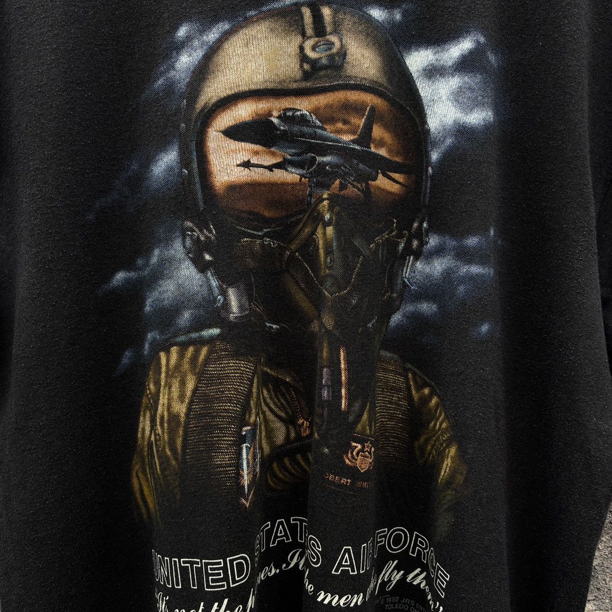 Vintage JRS Enterprises US Air Force F16 Single Stitch T Shirt Size US L / EU 52-54 / 3 - 6 Thumbnail