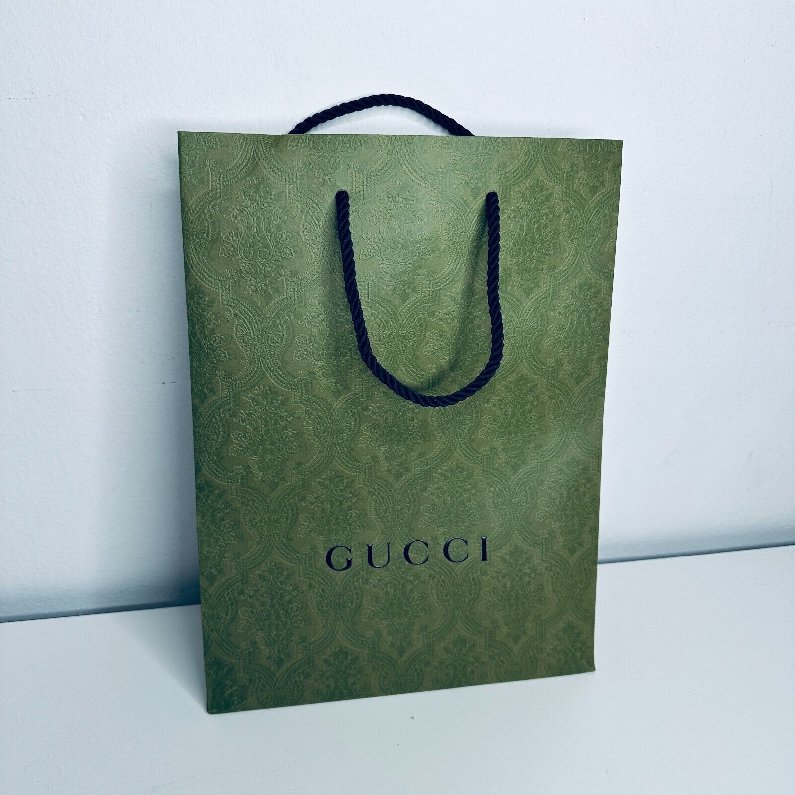 Gucci Gucci Embossed Green Black Gucci Logo Gift Bag Rope Handle Size ONE SIZE - 1 Thumbnail