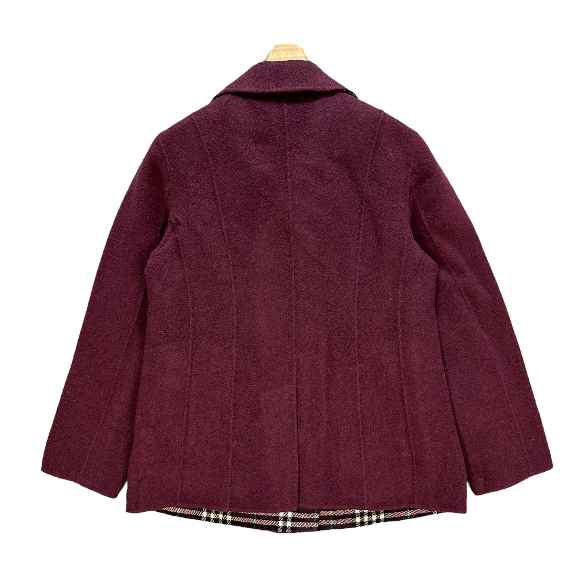Burberry Burberry London Nova Check Maroon Wool Coat Jacket #A25-0569 Size M / US 6-8 / IT 42-44 - 11 Thumbnail