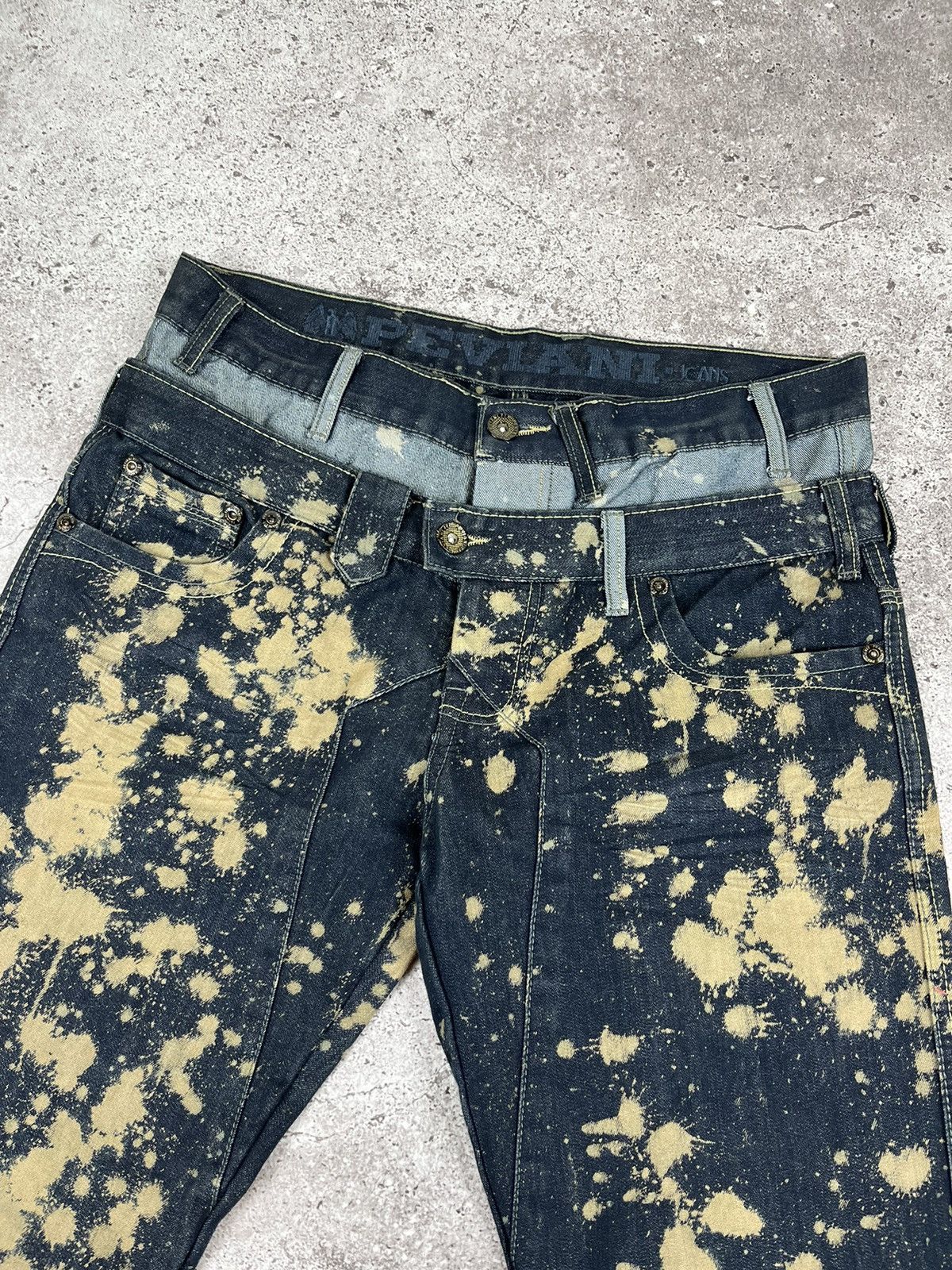 Japanese Brand Avante Garde Double Waisted Painted Denim Oants Size US 36 / EU 52 - 4 Thumbnail