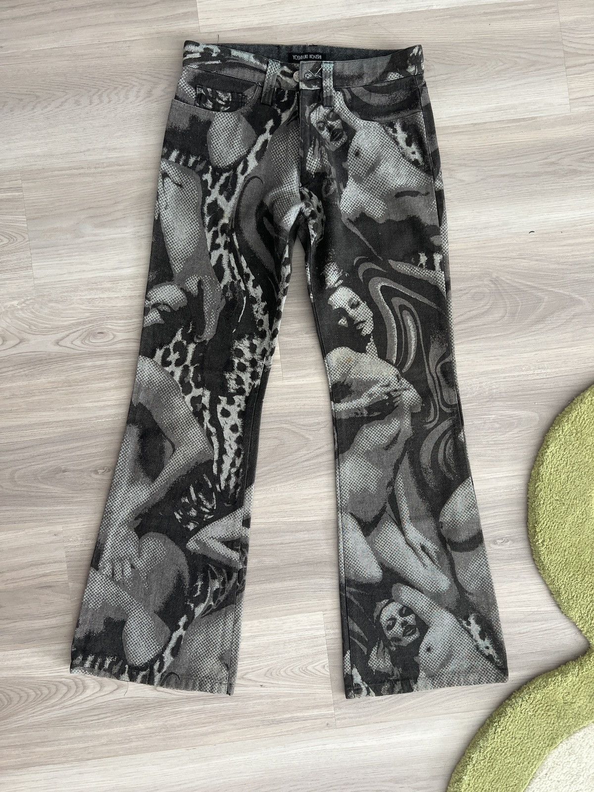image of Yoshiyuki Konishi Japanese Printed Jeans in Black, Women's (Size 26)