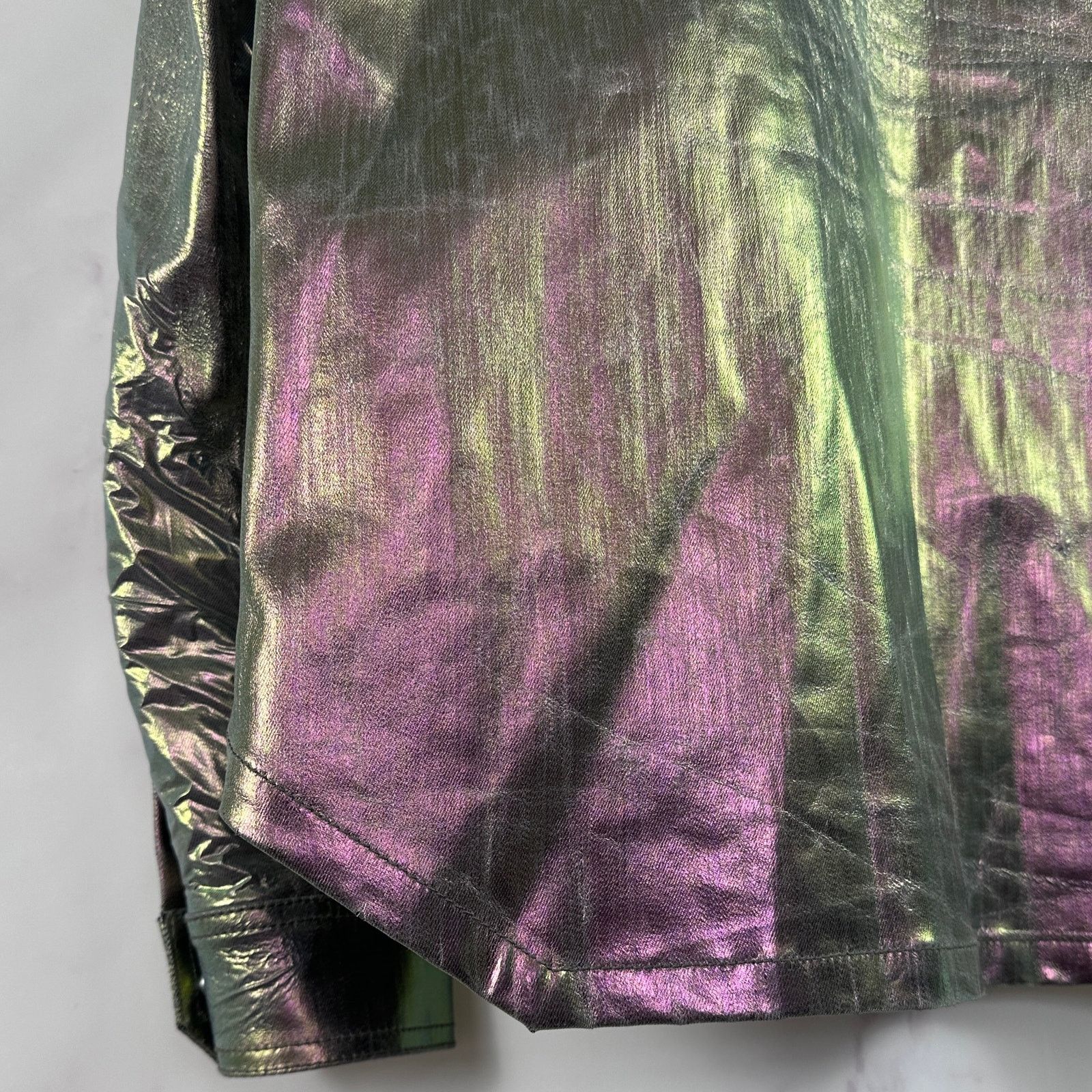 Rick Owens Rick Owens S/S20 Iris Shiny Denim Outershirt Size US L / EU 52-54 / 3 - 11 Thumbnail