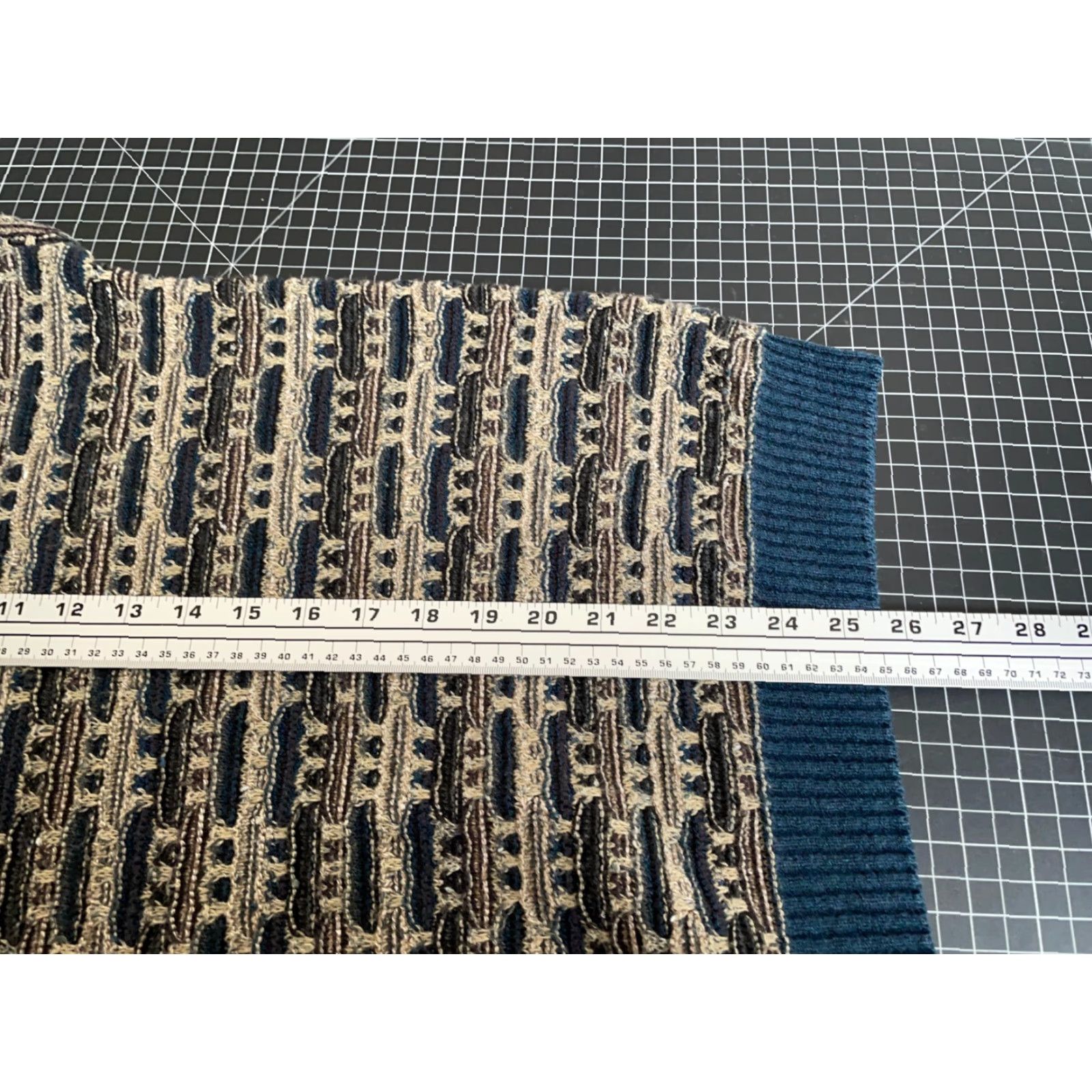 Coogi Vintage TSR Coogi Style Textured Sweater Adult Large Brown Blue USA Made Knit Size US L / EU 52-54 / 3 - 6 Thumbnail