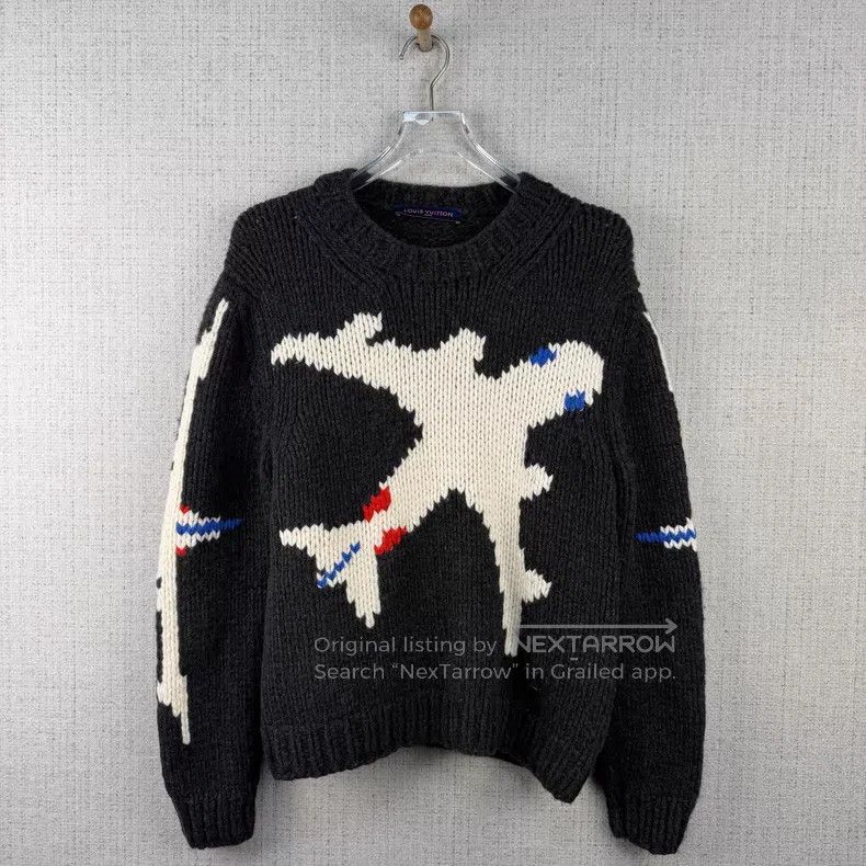 Louis Vuitton Louis Vuitton Airplane intarsia wool crewneck long-sleeve Size US S / EU 44-46 / 1 - 1 Thumbnail