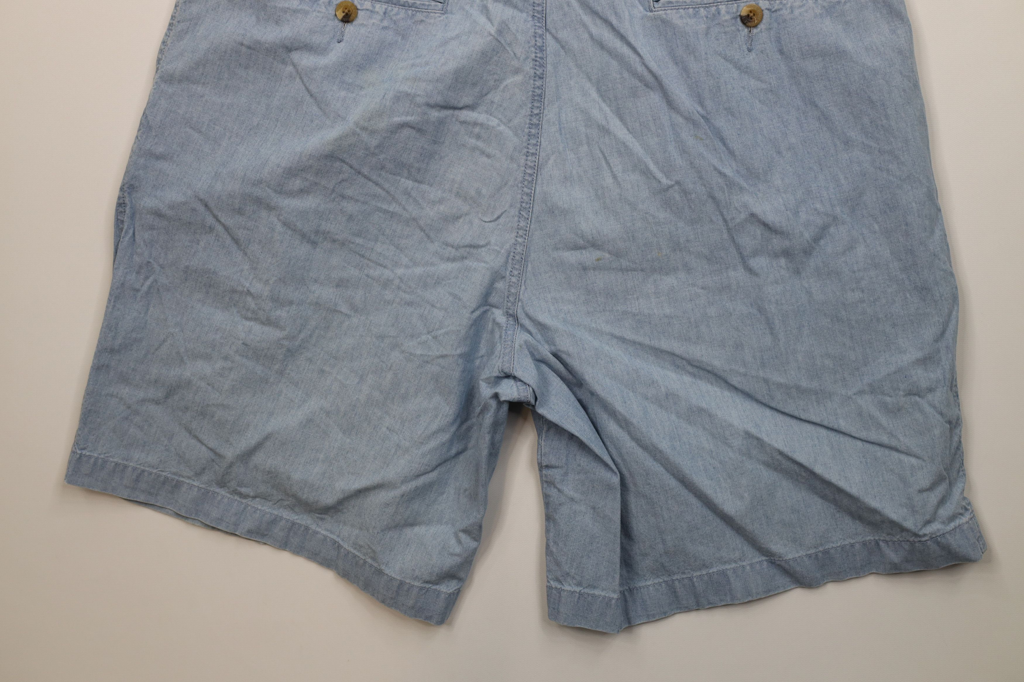 Eddie Bauer Vintage 90s Eddie Bauer Chambray Above Knee Chino Shorts Size US 38 / EU 54 - 11 Thumbnail