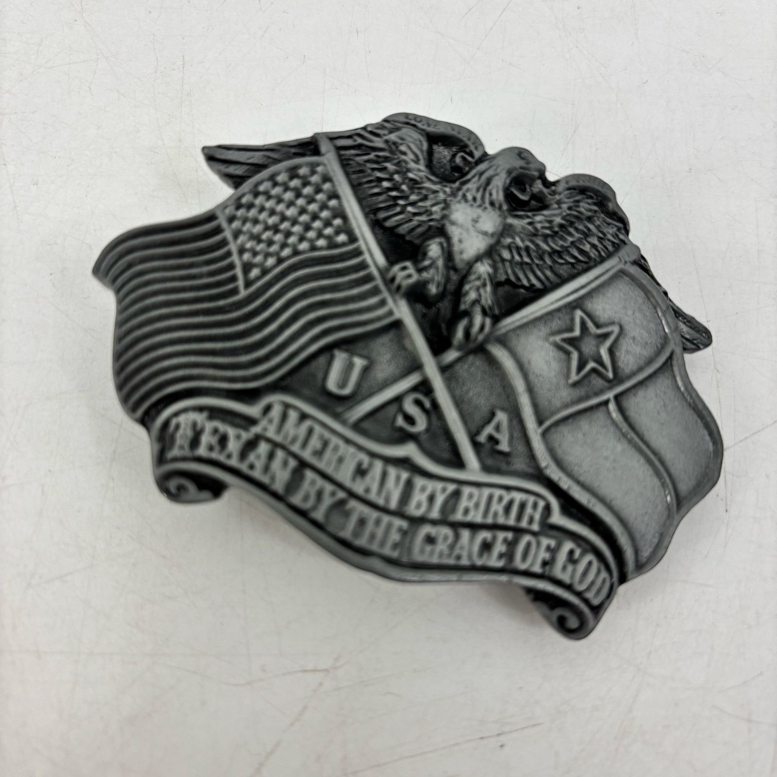 Vintage Great American Belt Buckle Texas by The Grace of God Pewter Size ONE SIZE - 9 Thumbnail