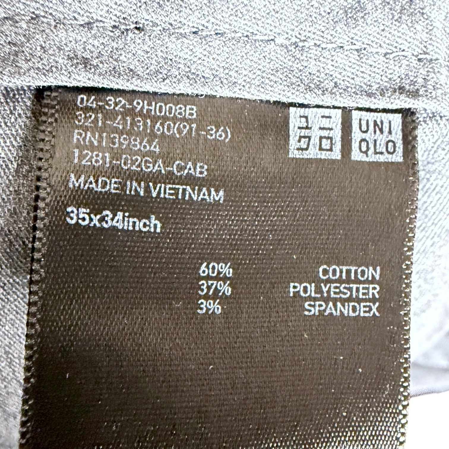 Uniqlo Men's Uniqlo Slim Straight Gray Stretch Khaki Pants 35x34 Size US 35 - 5 Thumbnail