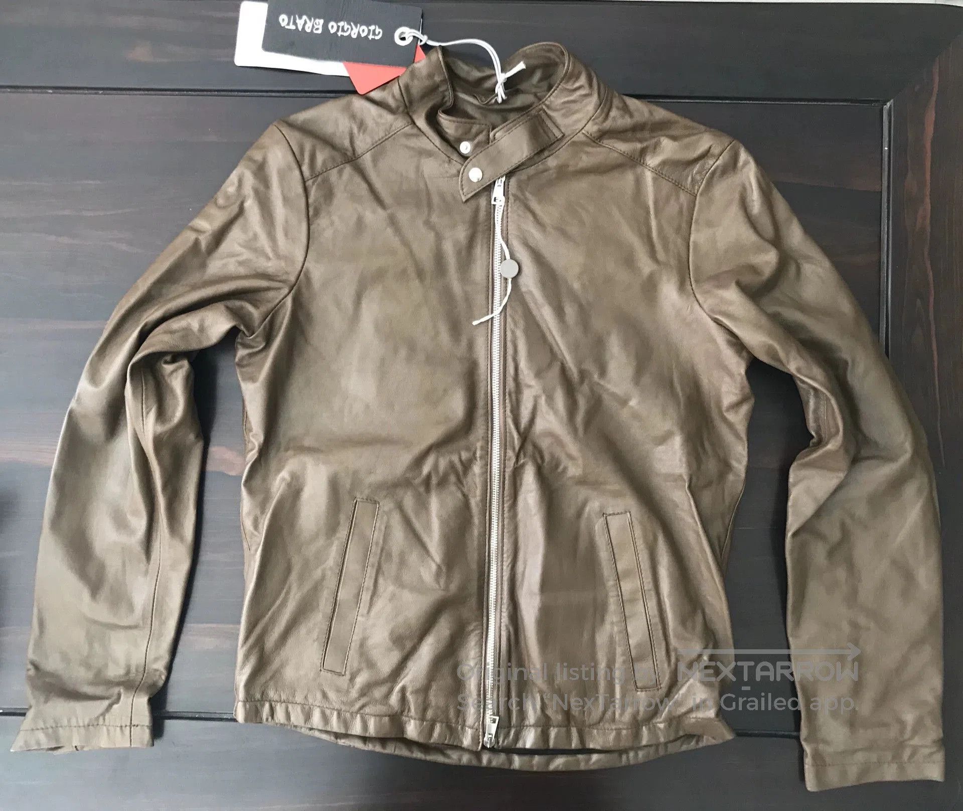 Other brown leather motorcycle jacket by giorgio brato. Size US L / EU 52-54 / 3 - 4 Thumbnail