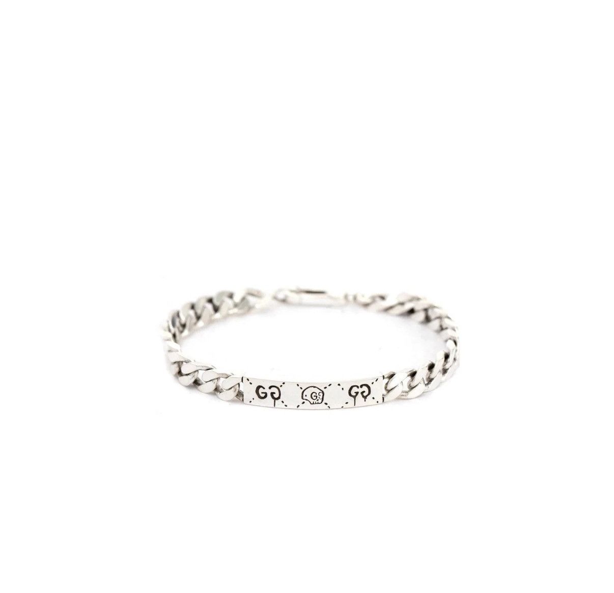 GUCCI INTERLOCKING Ghost CHAIN BRACELET Size 22cm