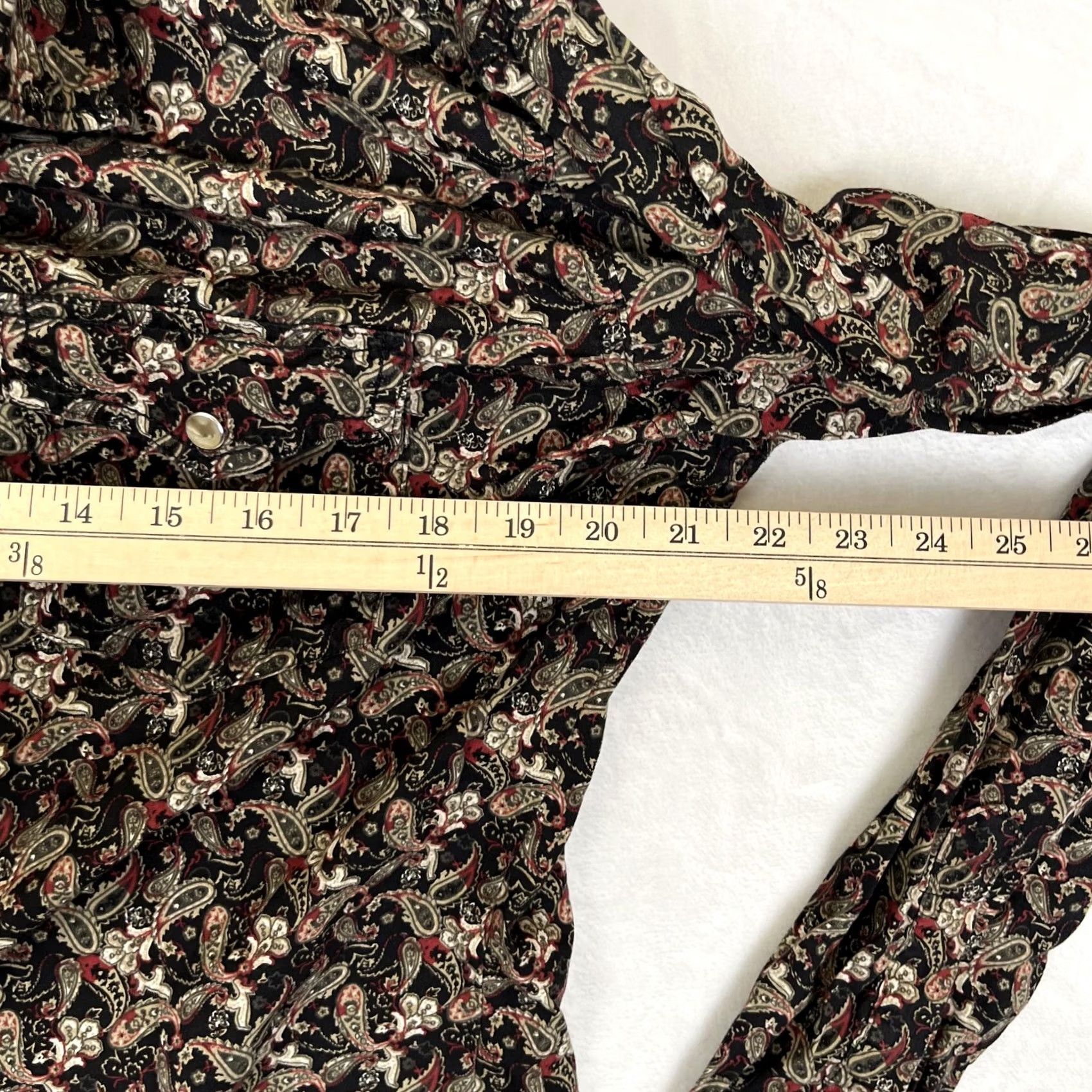 Vintage Twenty X Shirt Mens Large Black Paisley Long Sleeve Casual Snap Front Western Size US L / EU 52-54 / 3 - 6 Thumbnail