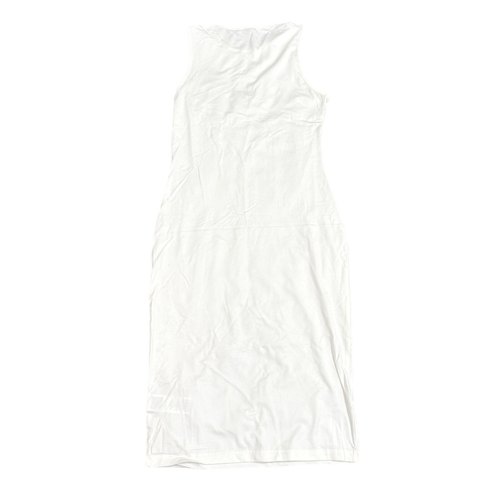 Shein Women's High Neck Bodycon Midi Dress in Off-White, Size M Size M / US 6-8 / IT 42-44 - 2 Thumbnail