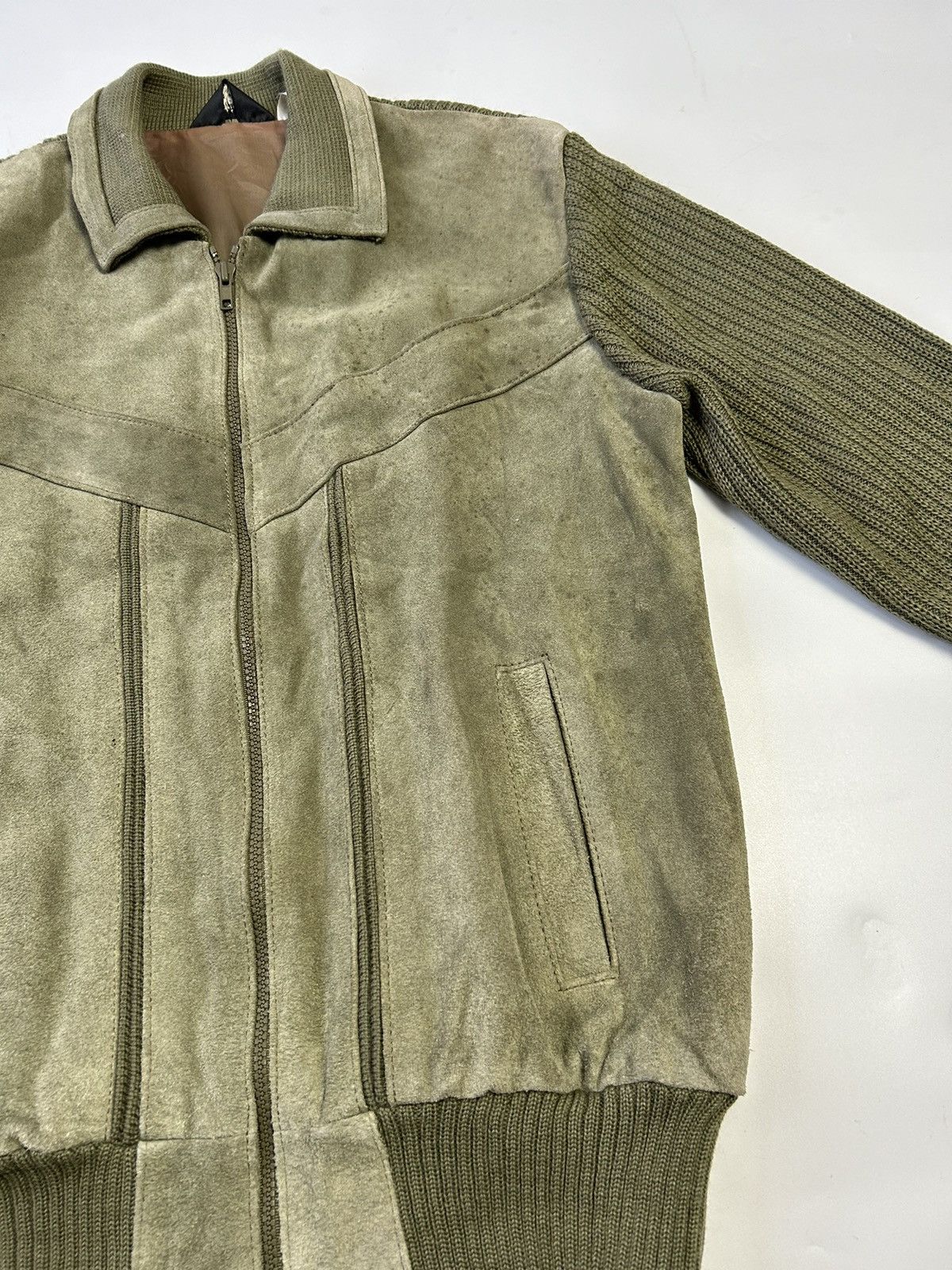 Japanese Brand TAKASHIMAYA HALF KNIT HALF SUEDED JACKET Size US L / EU 52-54 / 3 - 4 Thumbnail